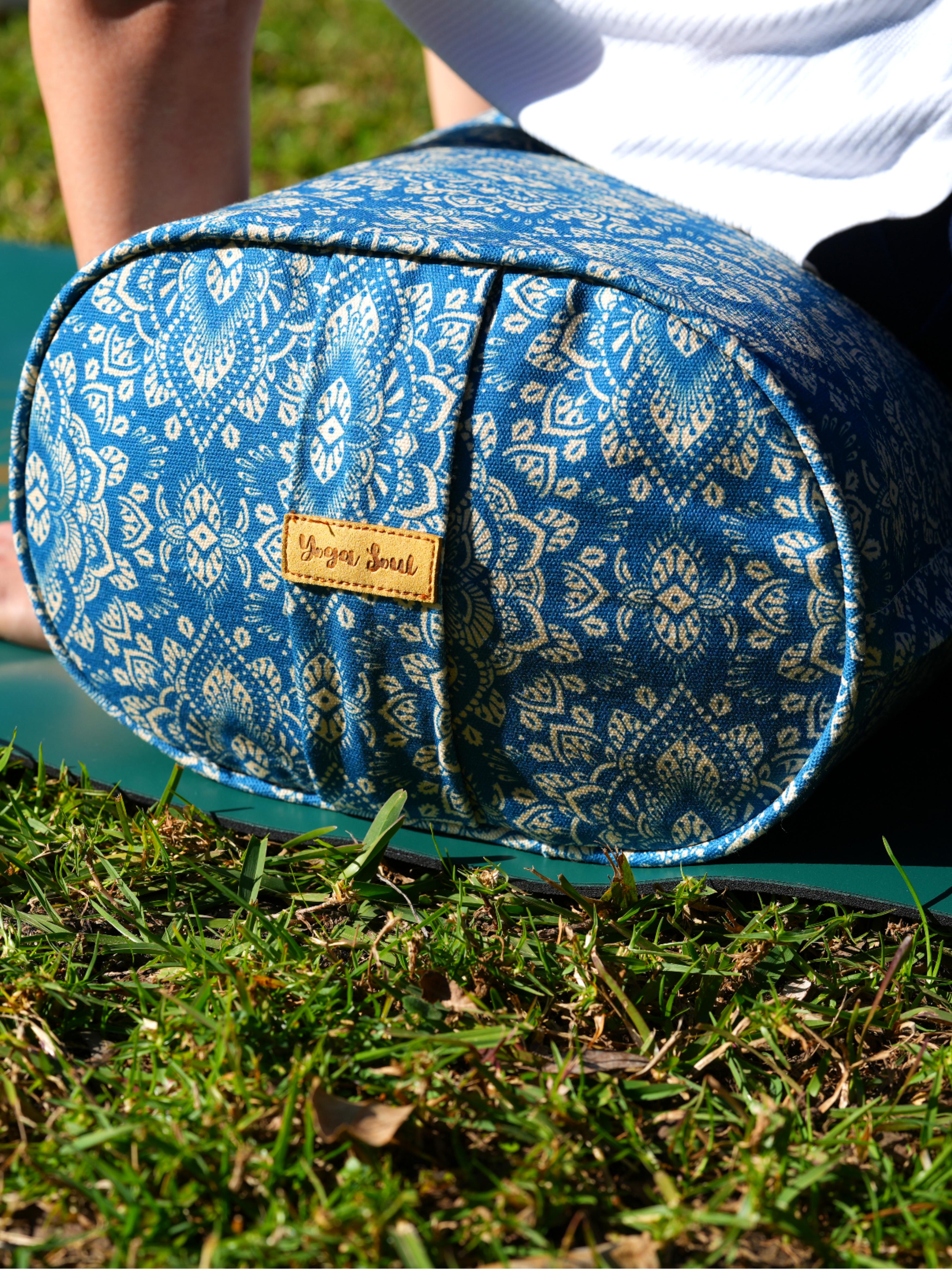 Oval Yoga Bolster | Mandala | Indigo Blue