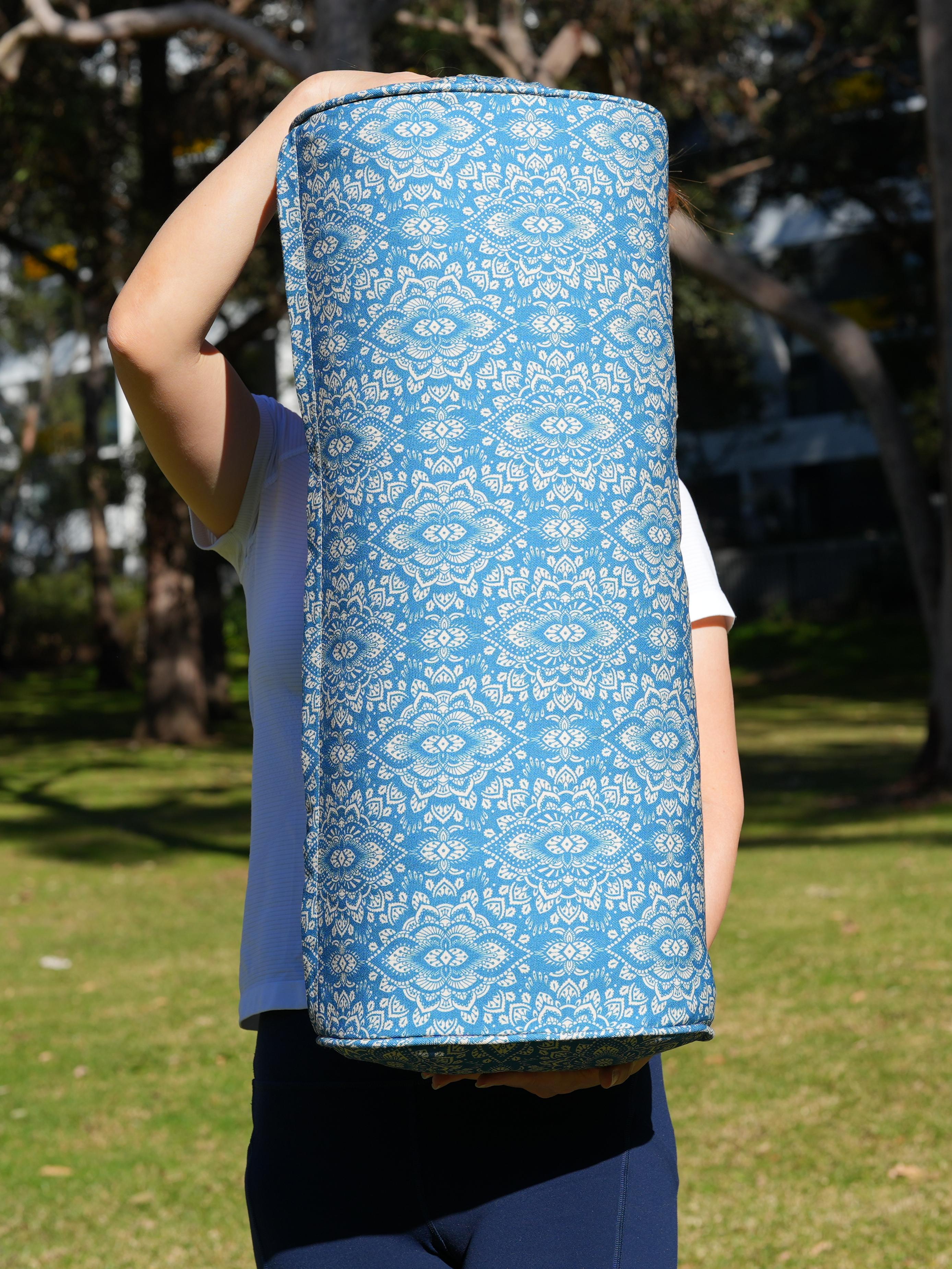 Oval Yoga Bolster | Mandala | Indigo Blue