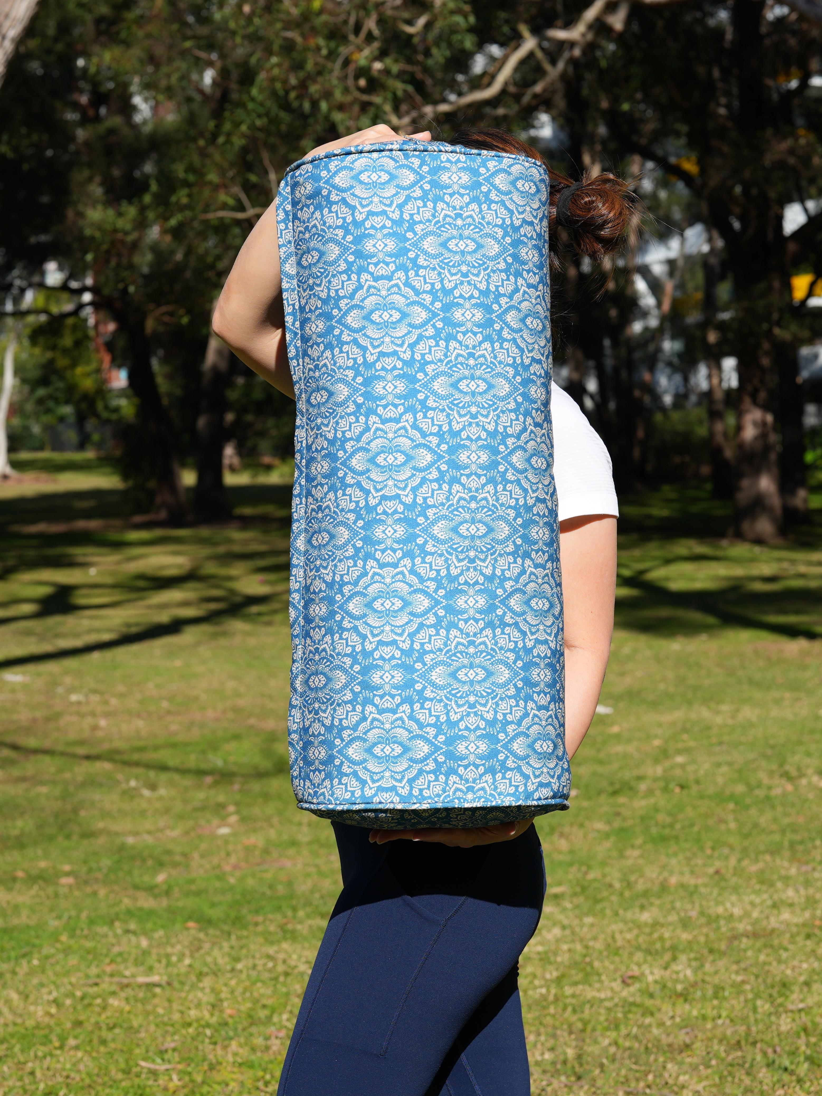 Oval Yoga Bolster | Mandala | Indigo Blue