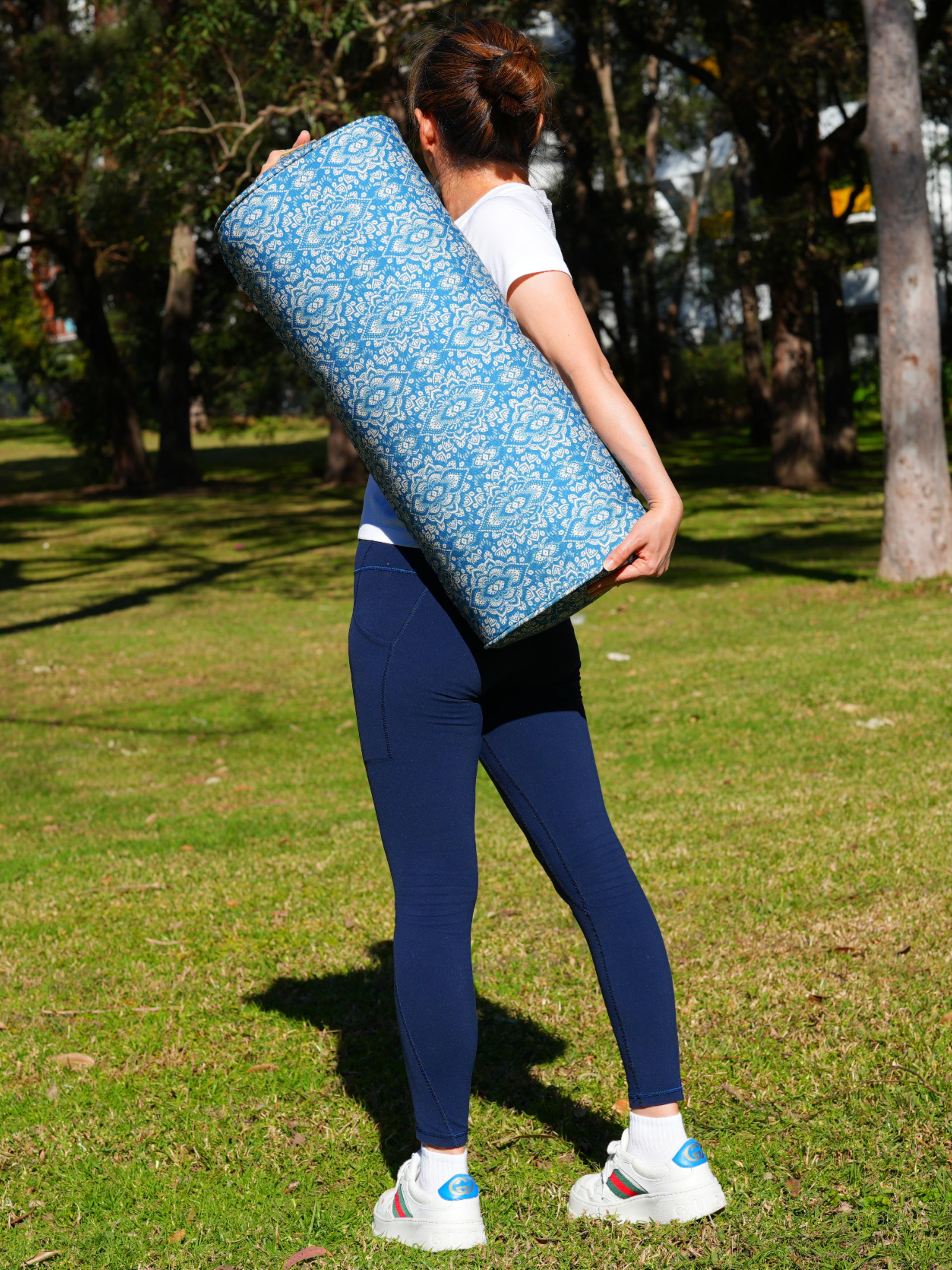 Oval Yoga Bolster | Mandala | Indigo Blue