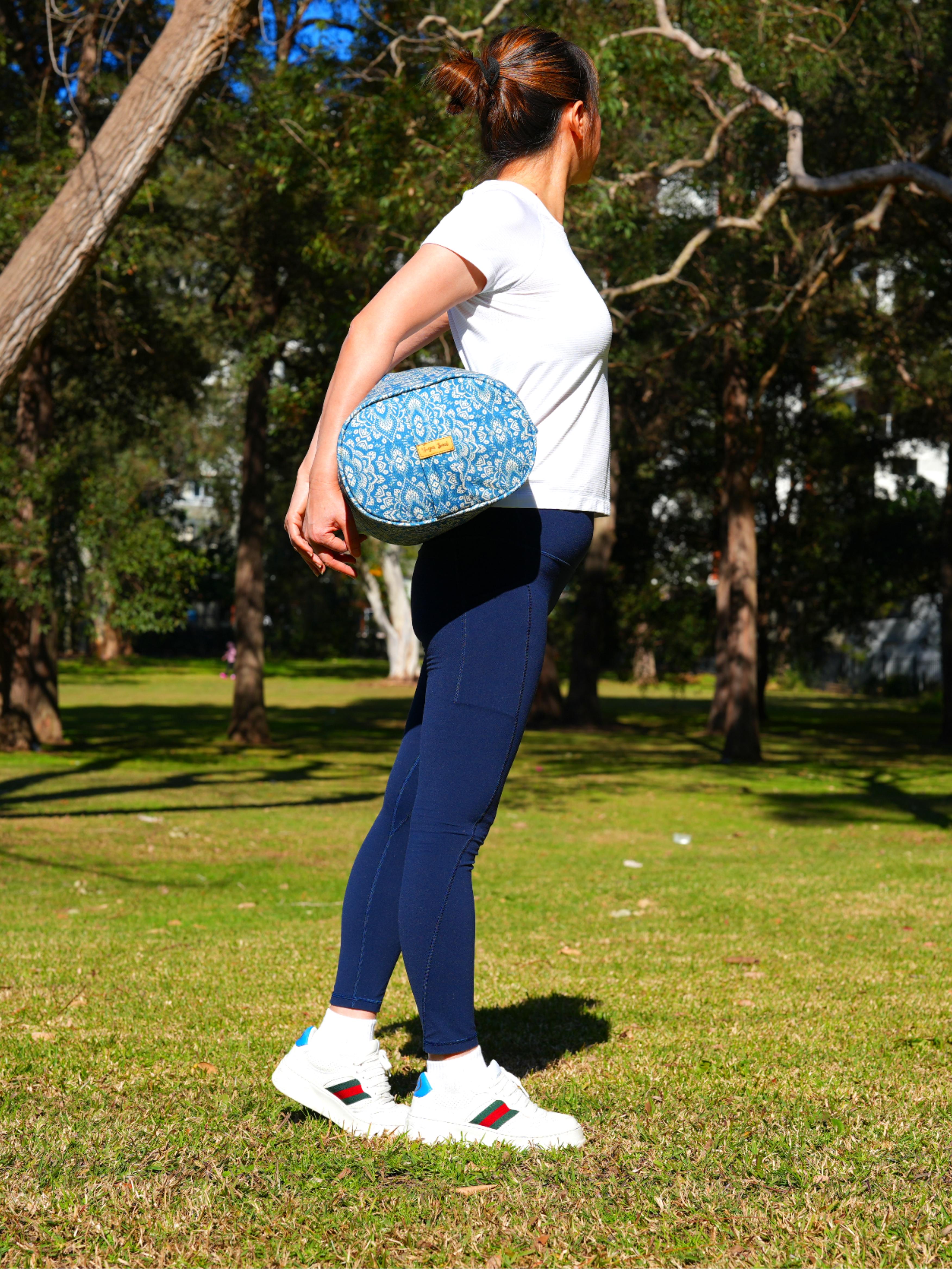 Oval Yoga Bolster | Mandala | Indigo Blue