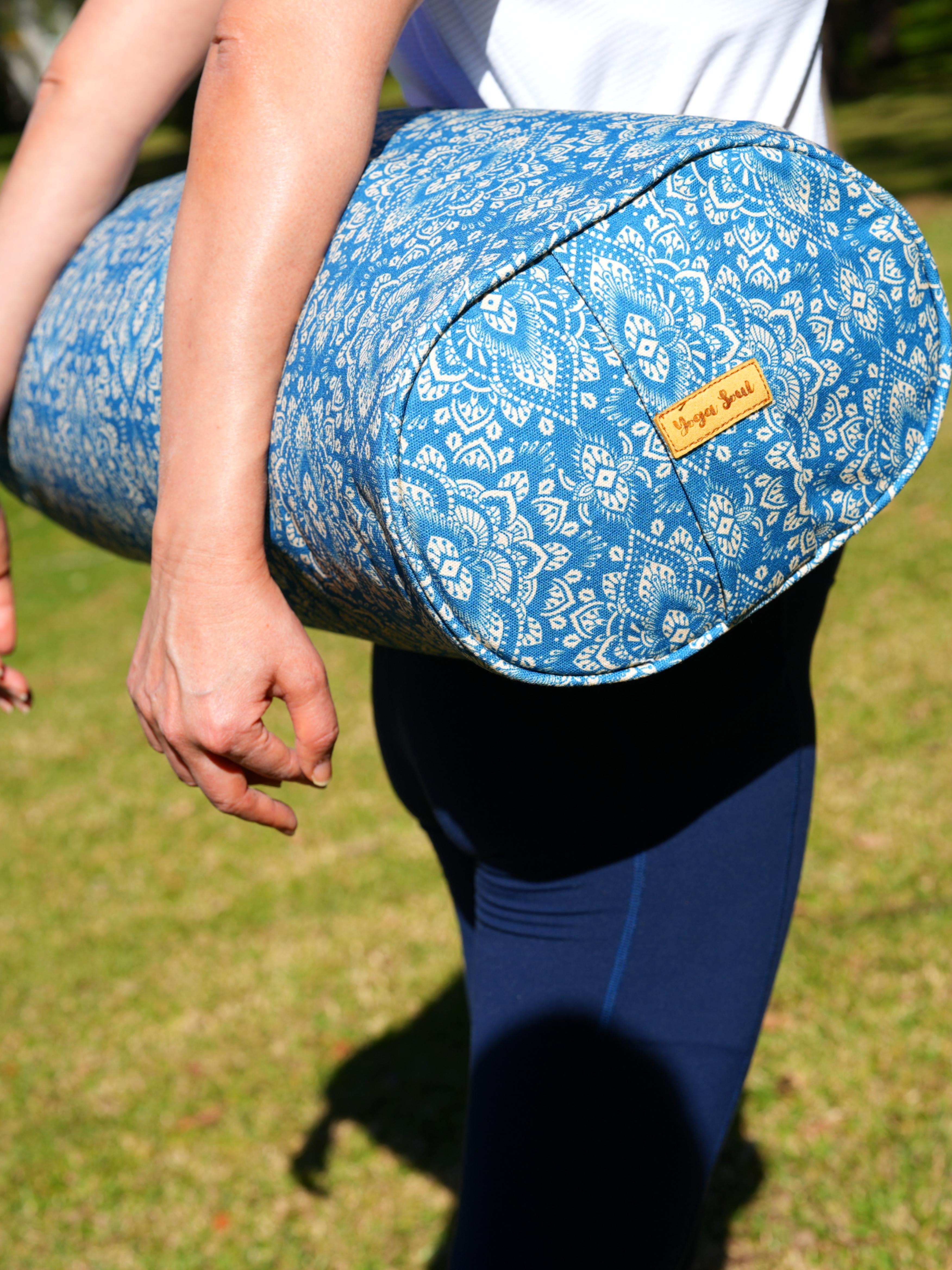 Oval Yoga Bolster | Mandala | Indigo Blue