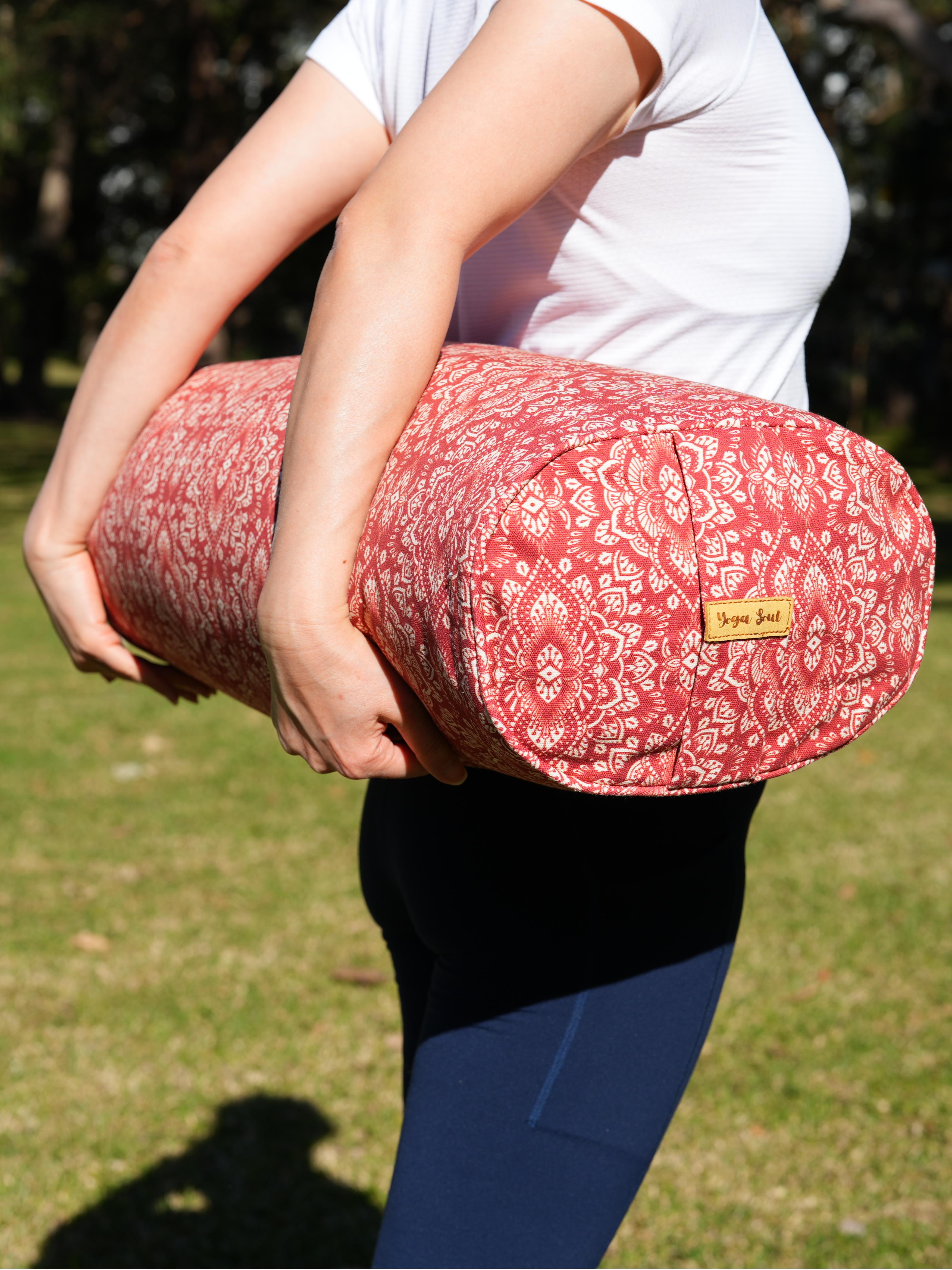 Oval Yoga Bolster | Mandala | Aura Red
