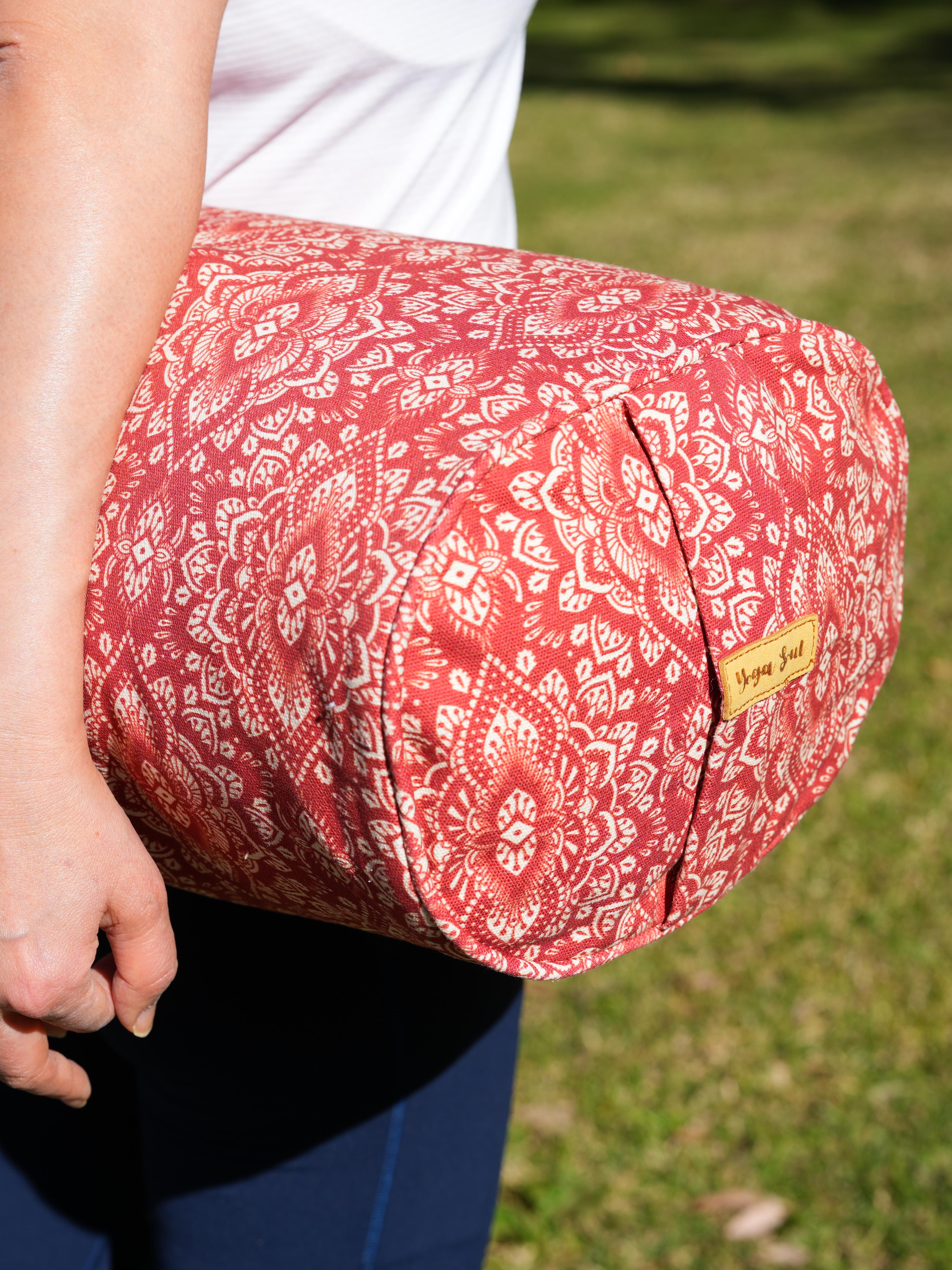 Oval Yoga Bolster | Mandala | Aura Red