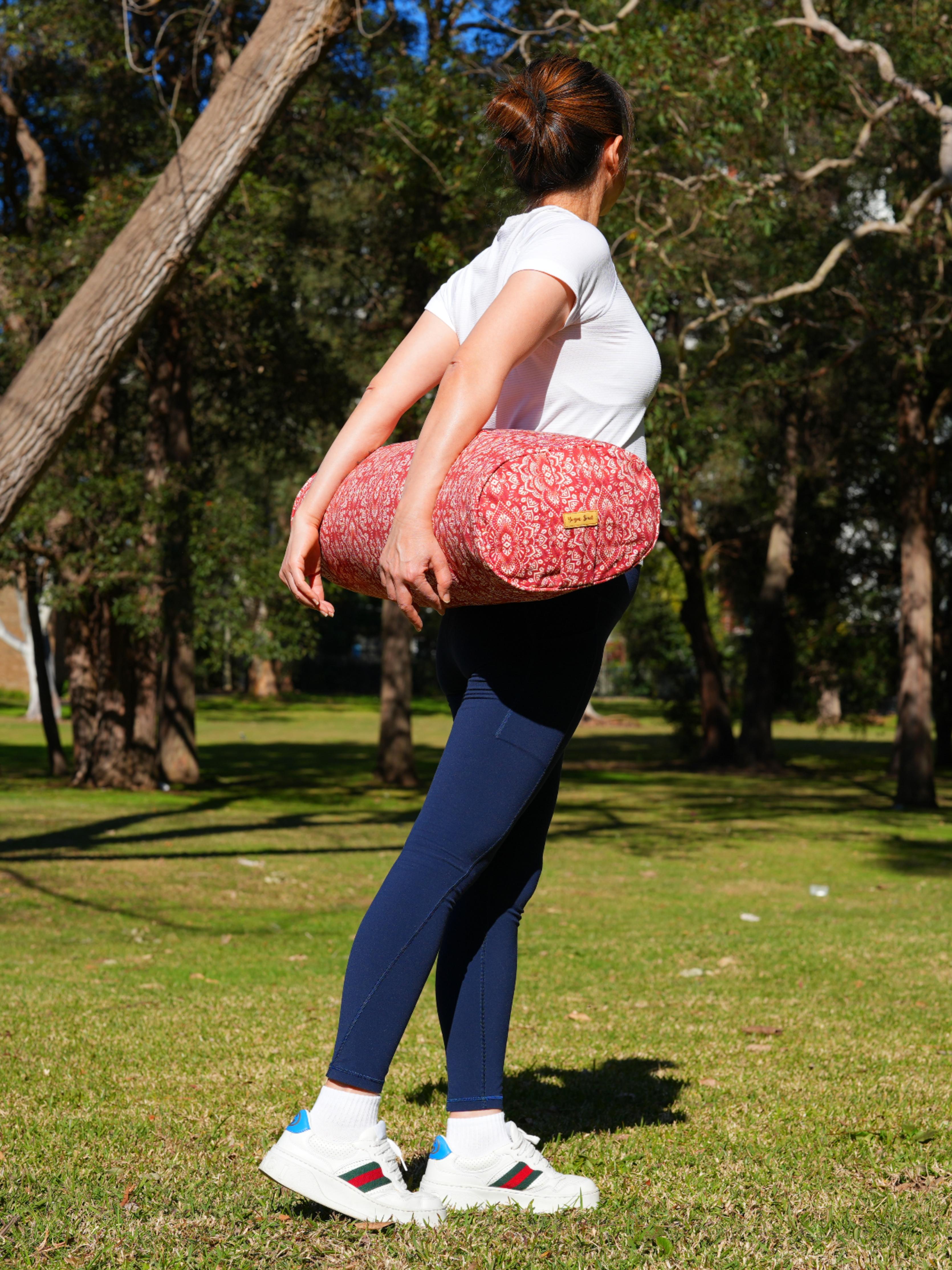 Oval Yoga Bolster | Mandala | Aura Red