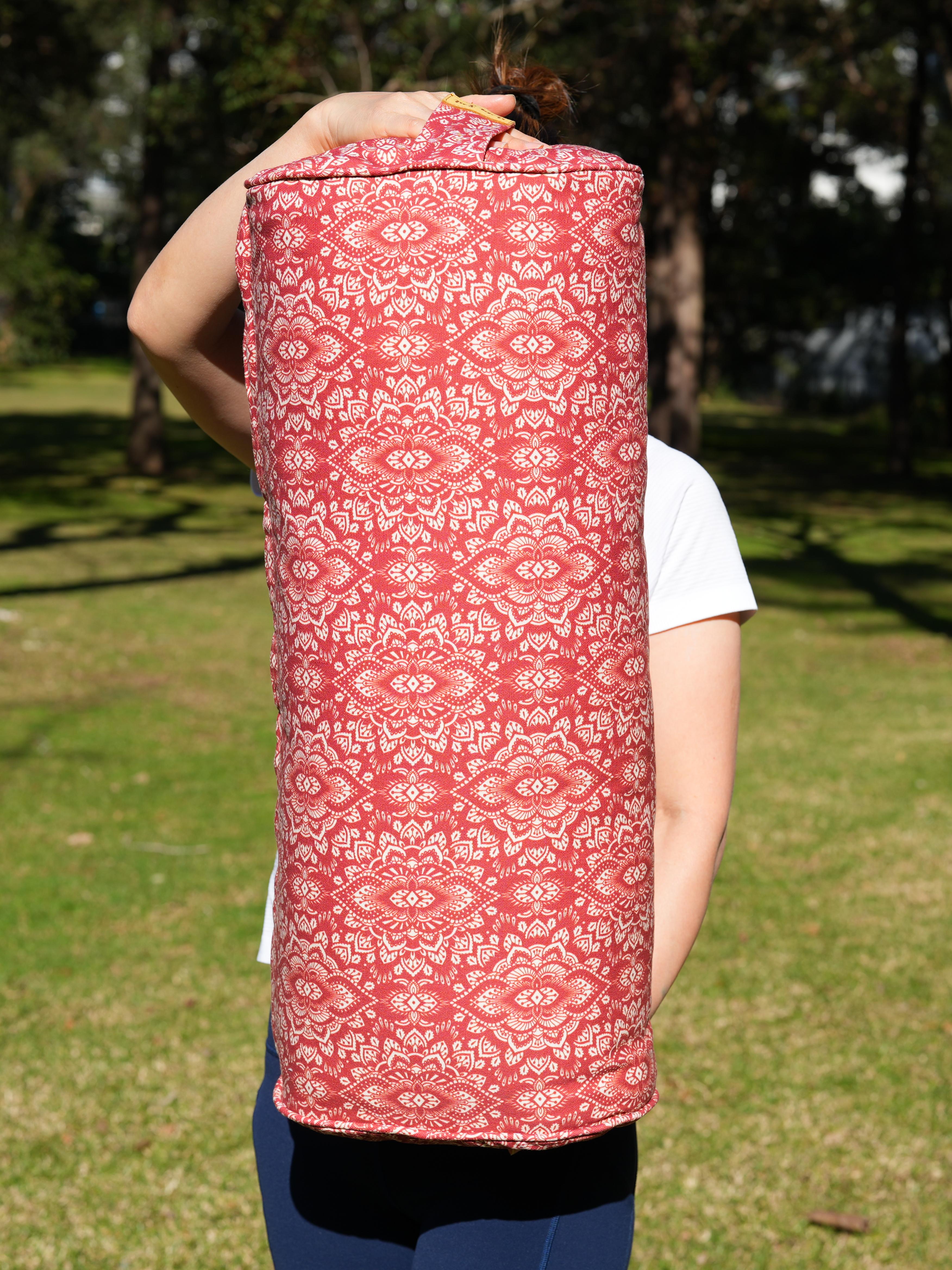Oval Yoga Bolster | Mandala | Aura Red