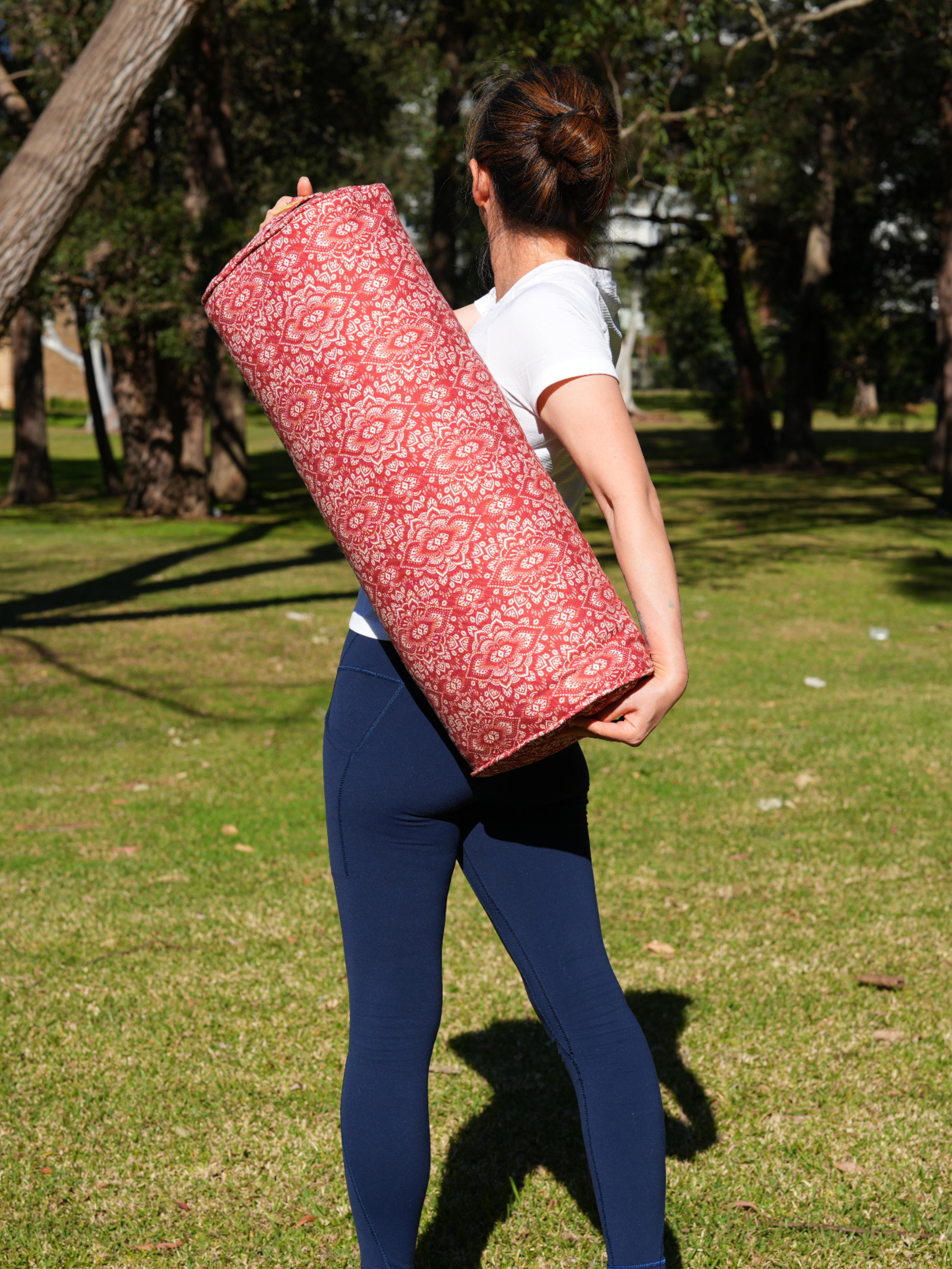 Oval Yoga Bolster | Mandala | Aura Red