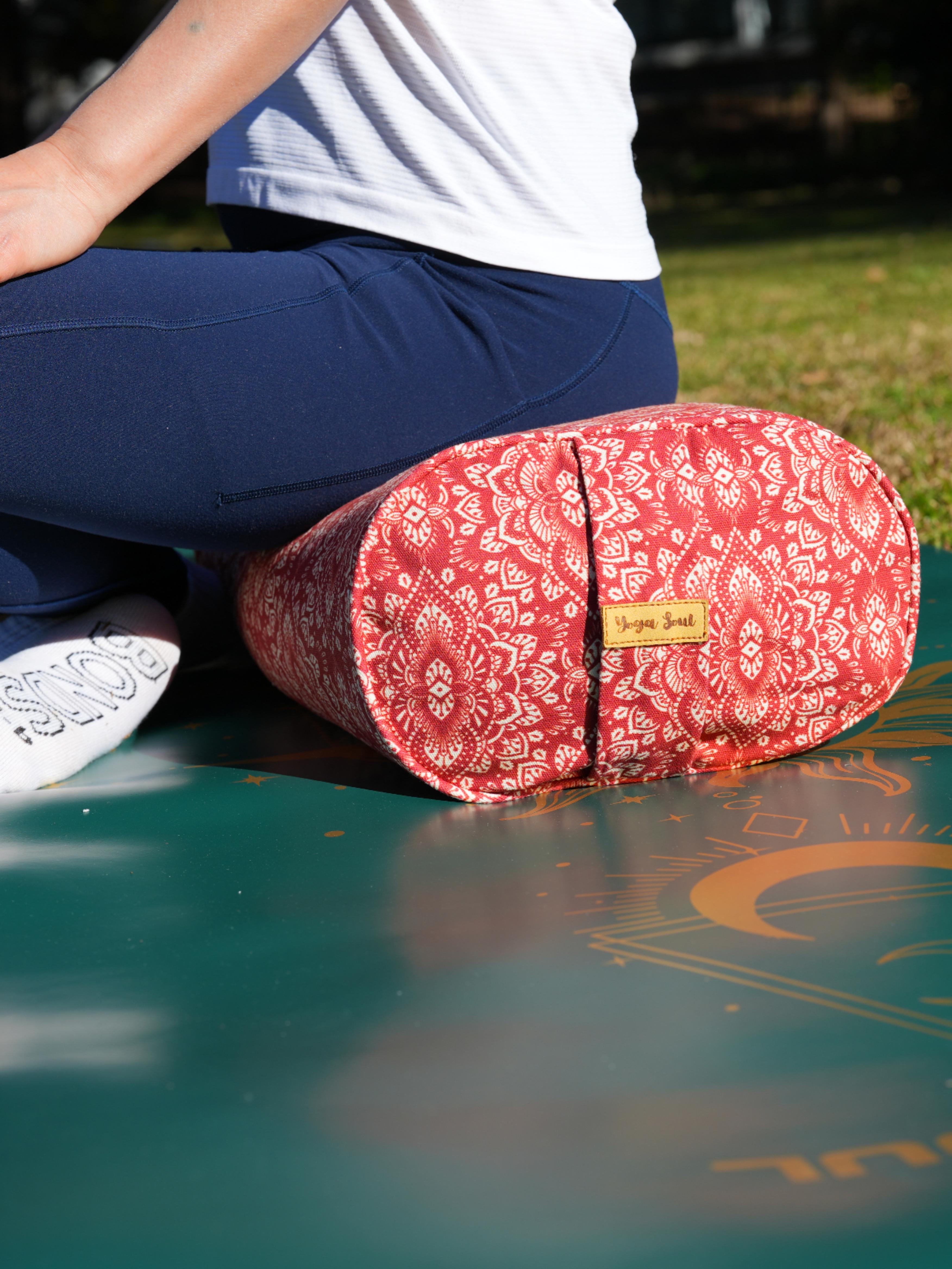 Oval Yoga Bolster | Mandala | Aura Red