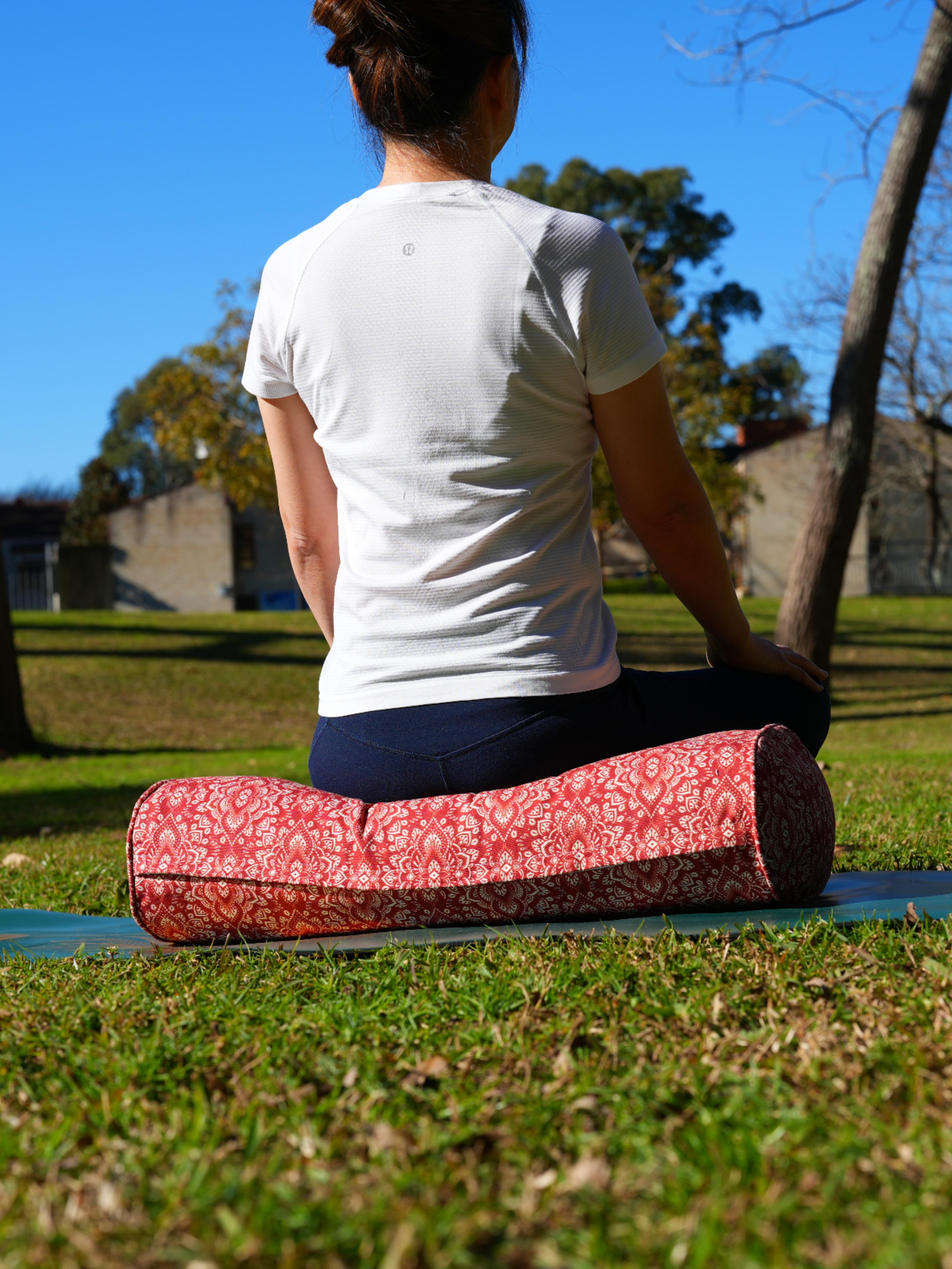 Oval Yoga Bolster | Mandala | Aura Red