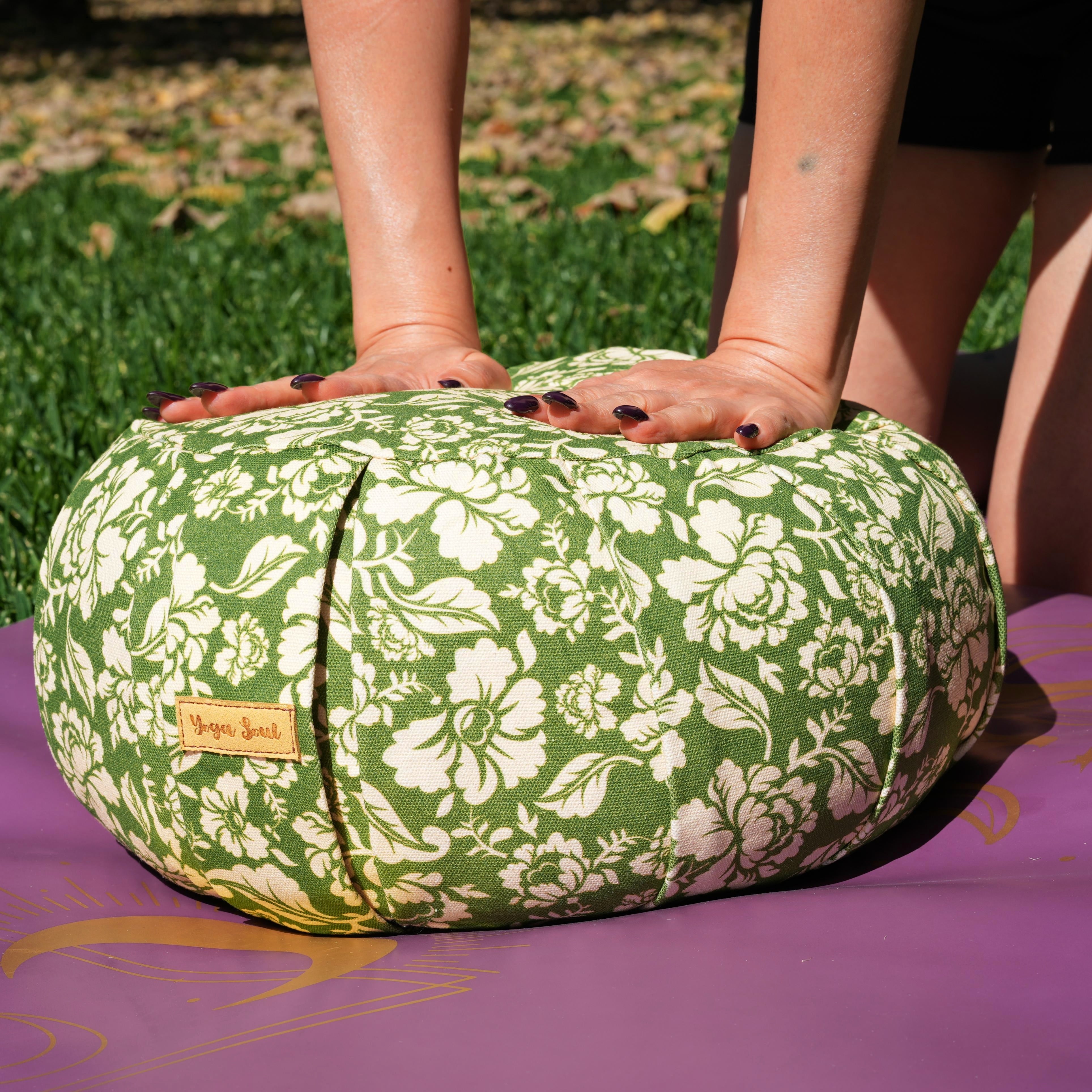 Round Zafu Meditation Cushion | Ananda Rose | Olive