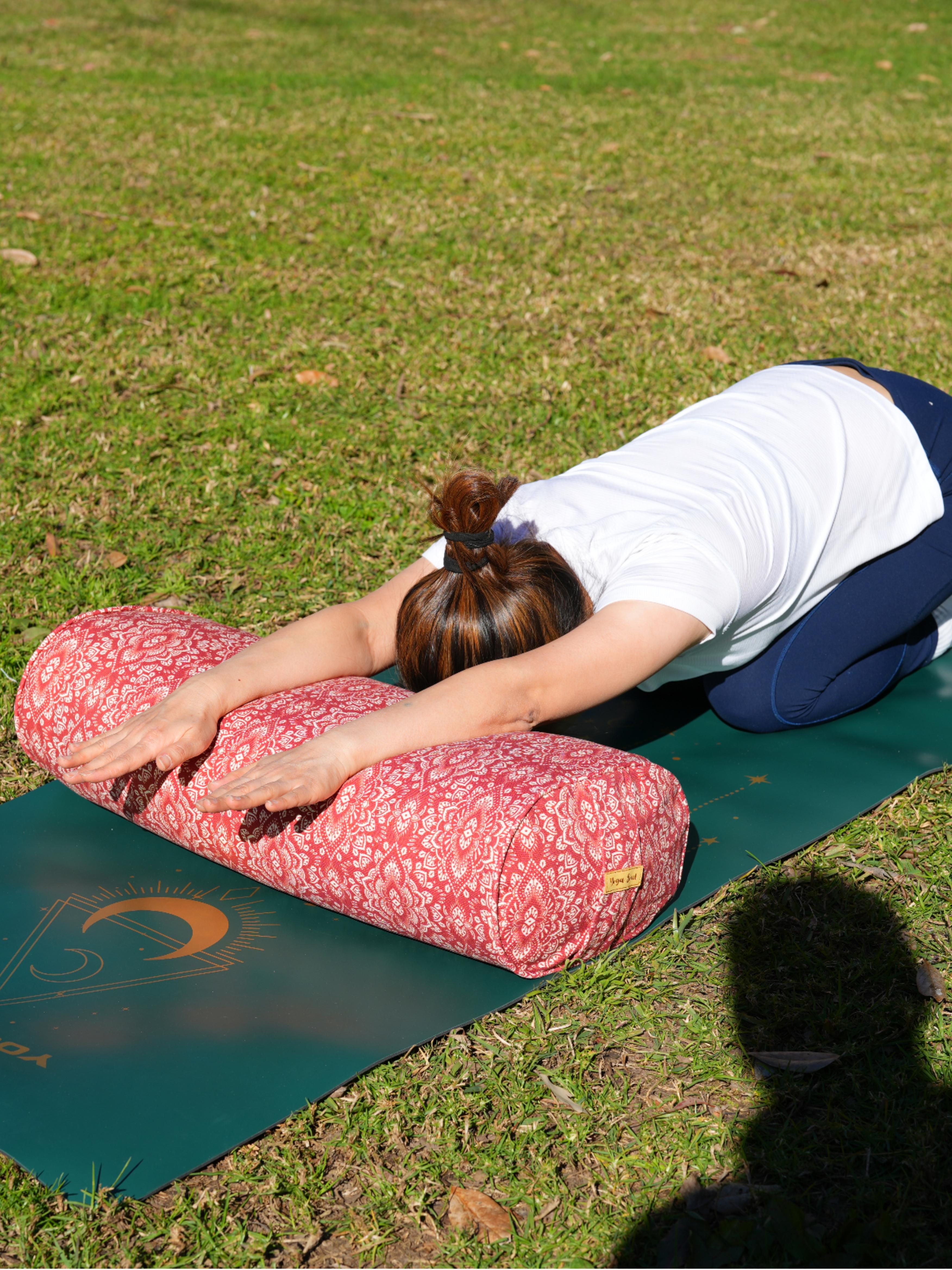 Oval Yoga Bolster | Mandala | Aura Red