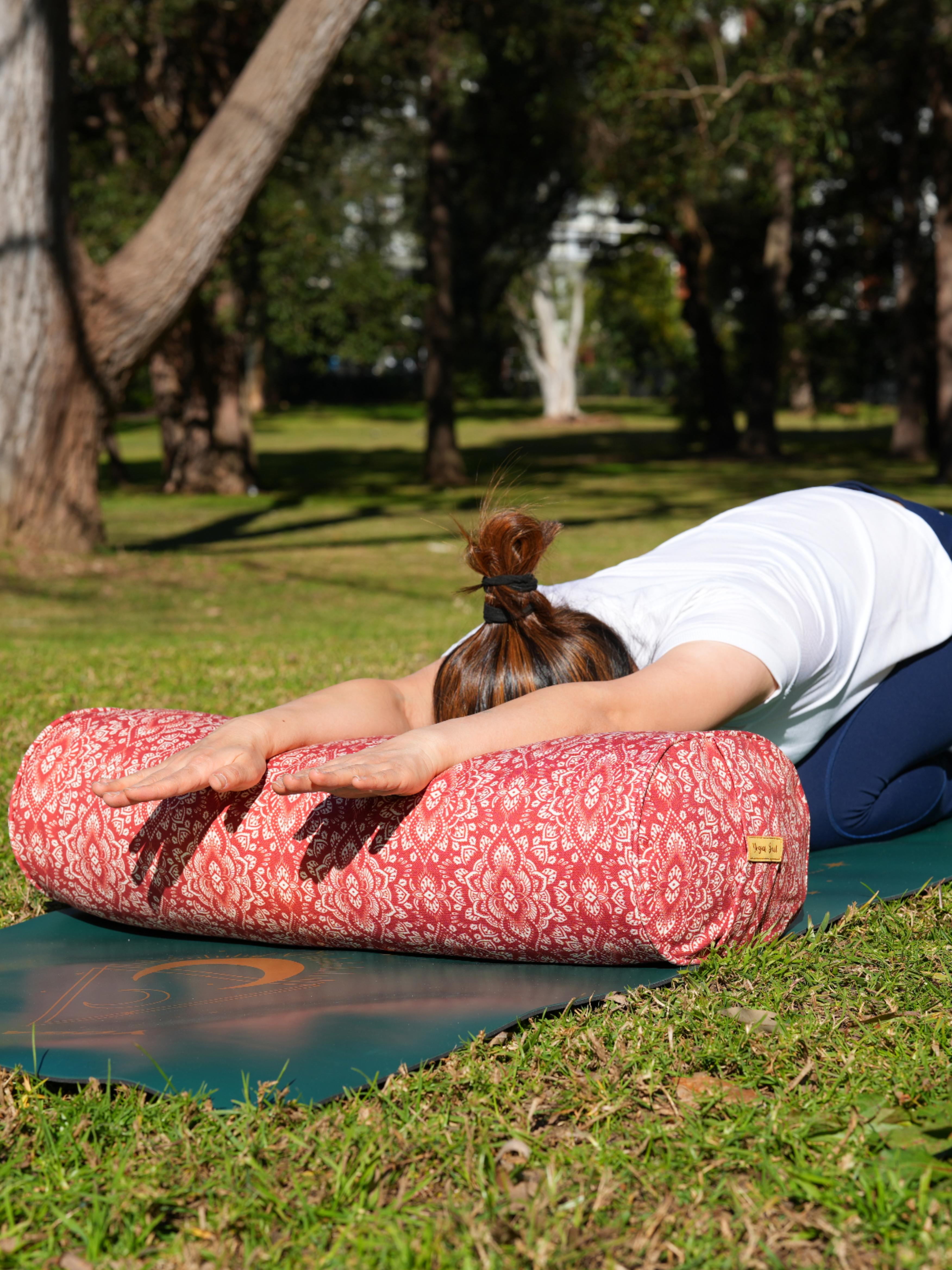 Oval Yoga Bolster | Mandala | Aura Red