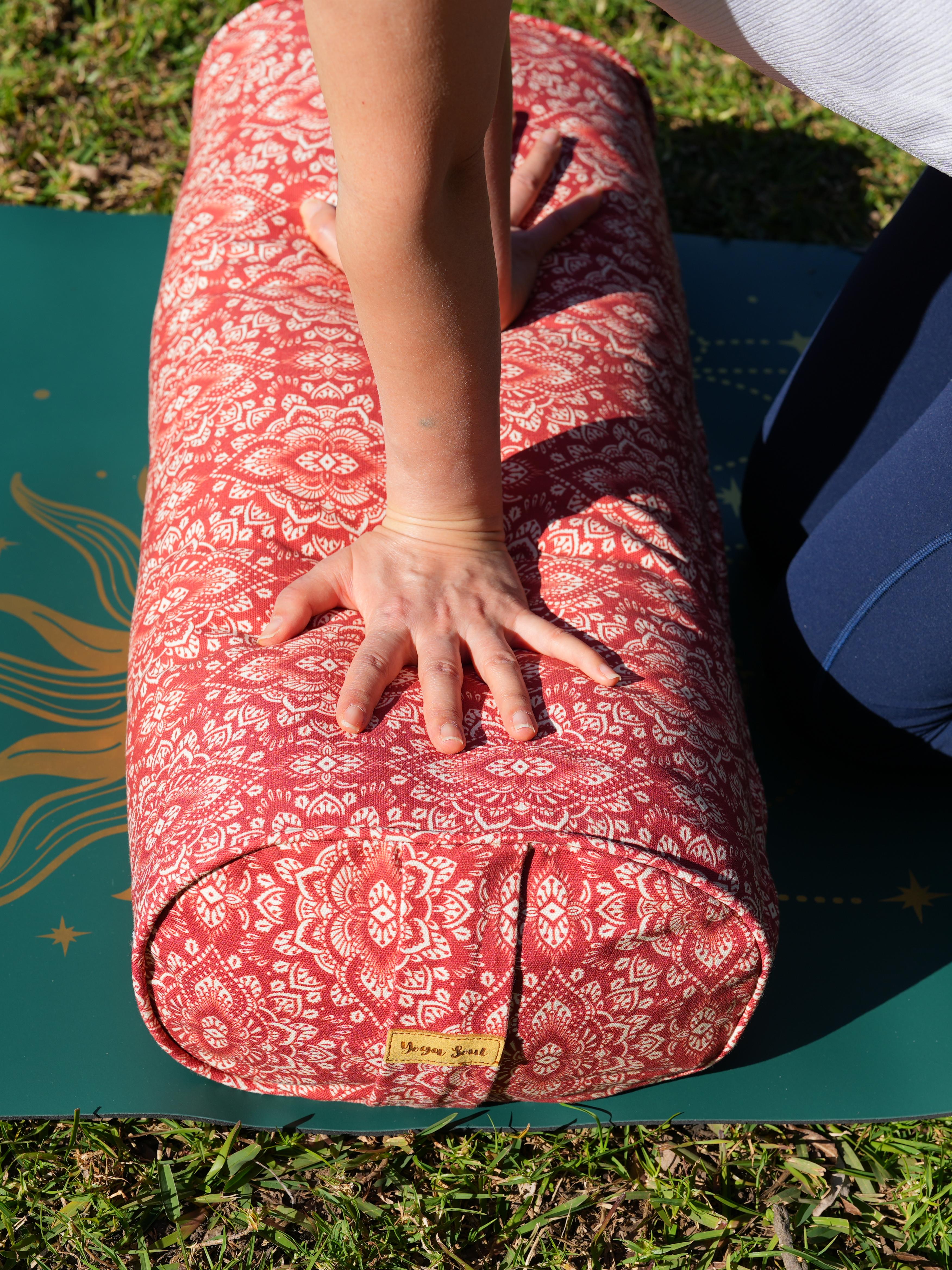 Oval Yoga Bolster | Mandala | Aura Red