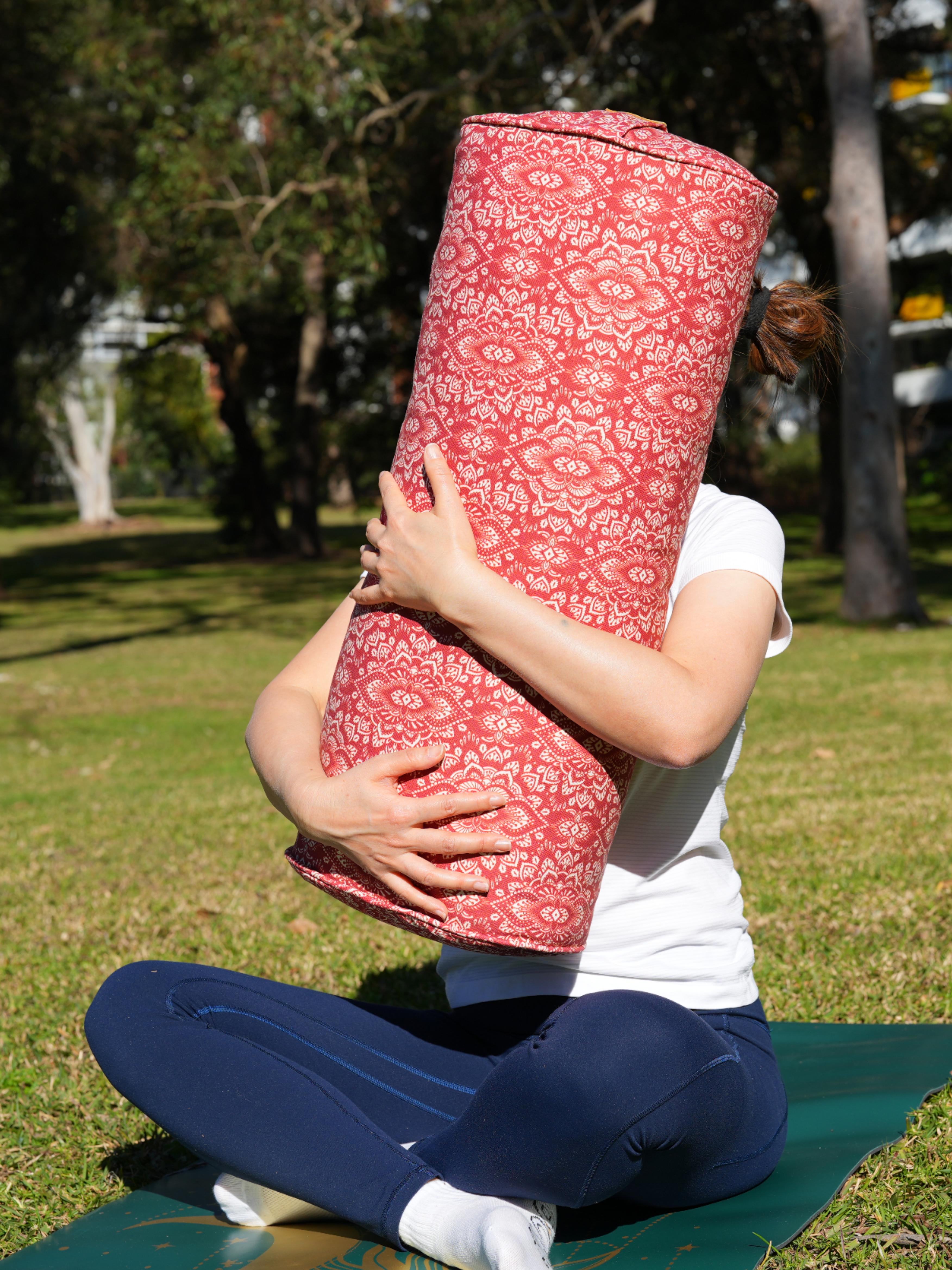 Oval Yoga Bolster | Mandala | Aura Red