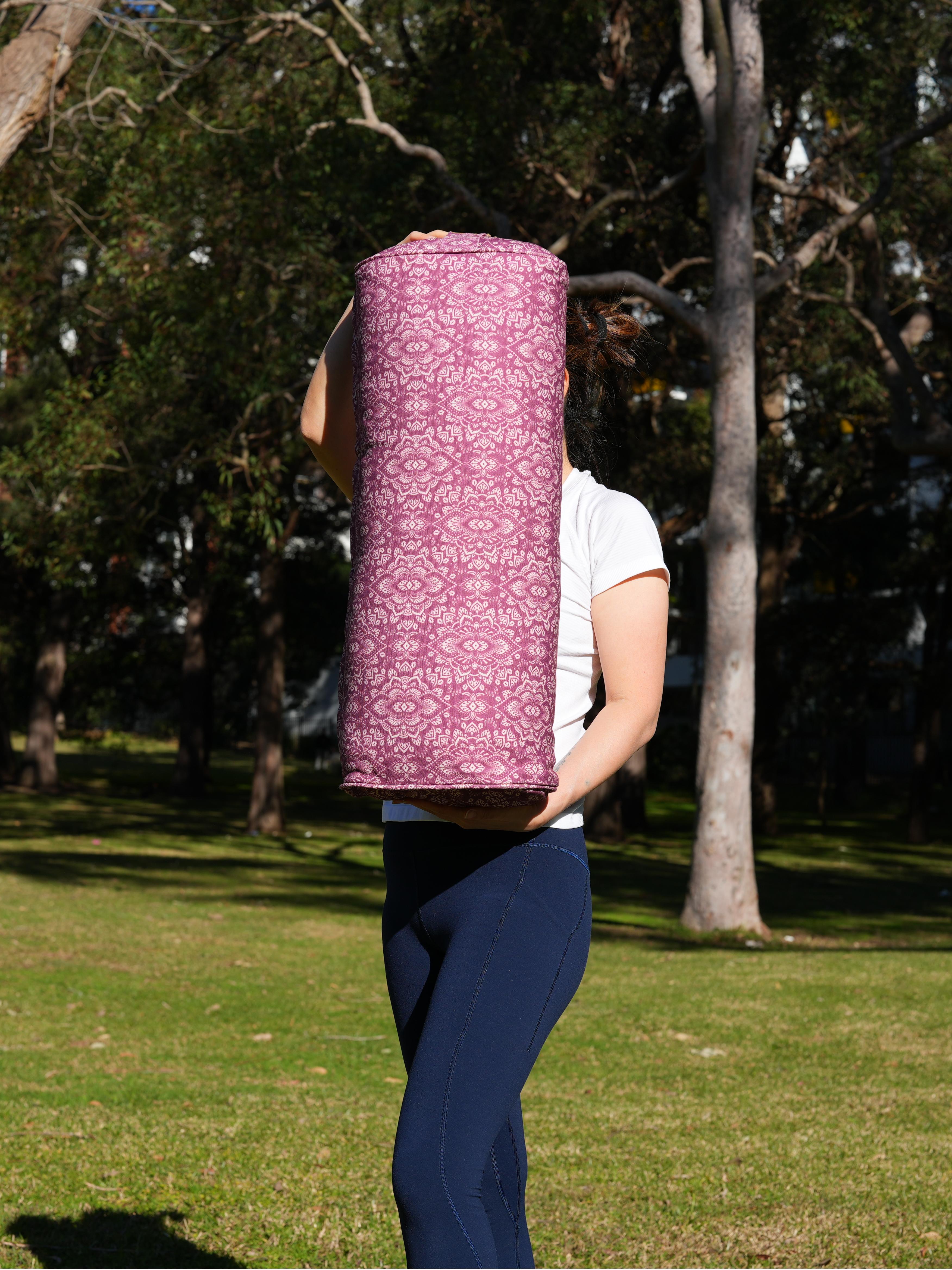 Oval Yoga Bolster | Mandala | Raspberry Rose
