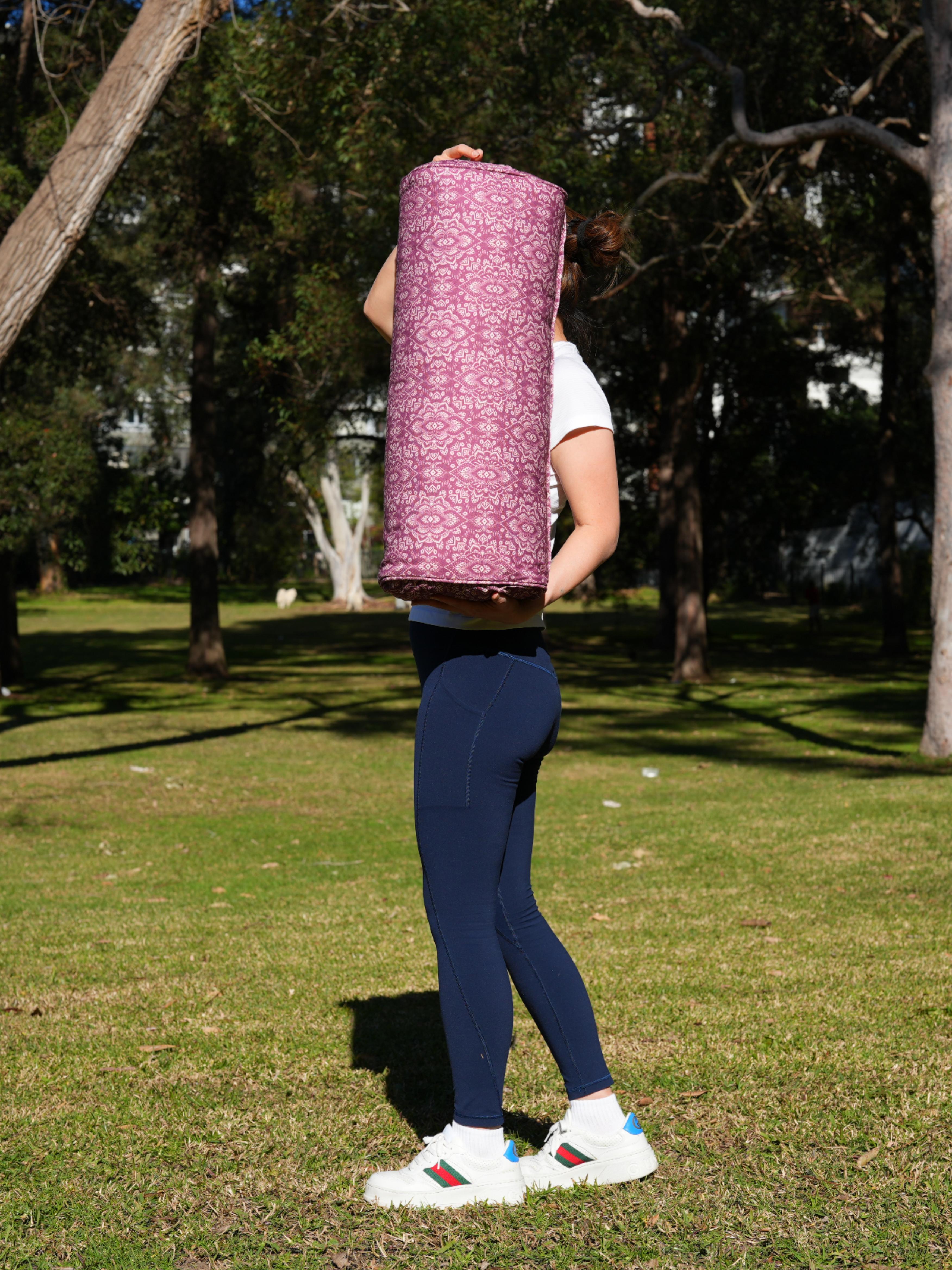 Oval Yoga Bolster | Mandala | Raspberry Rose