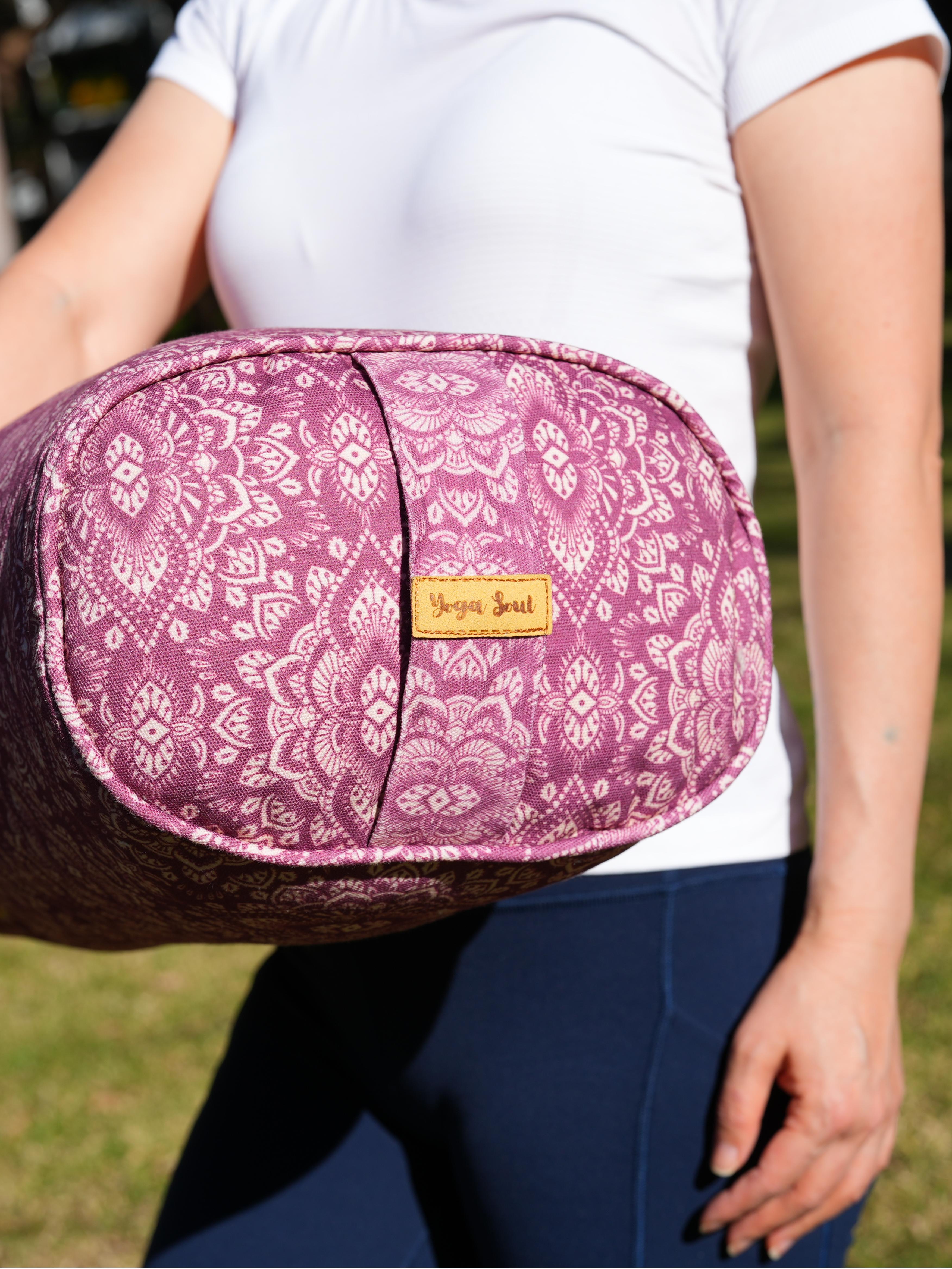 Oval Yoga Bolster | Mandala | Raspberry Rose
