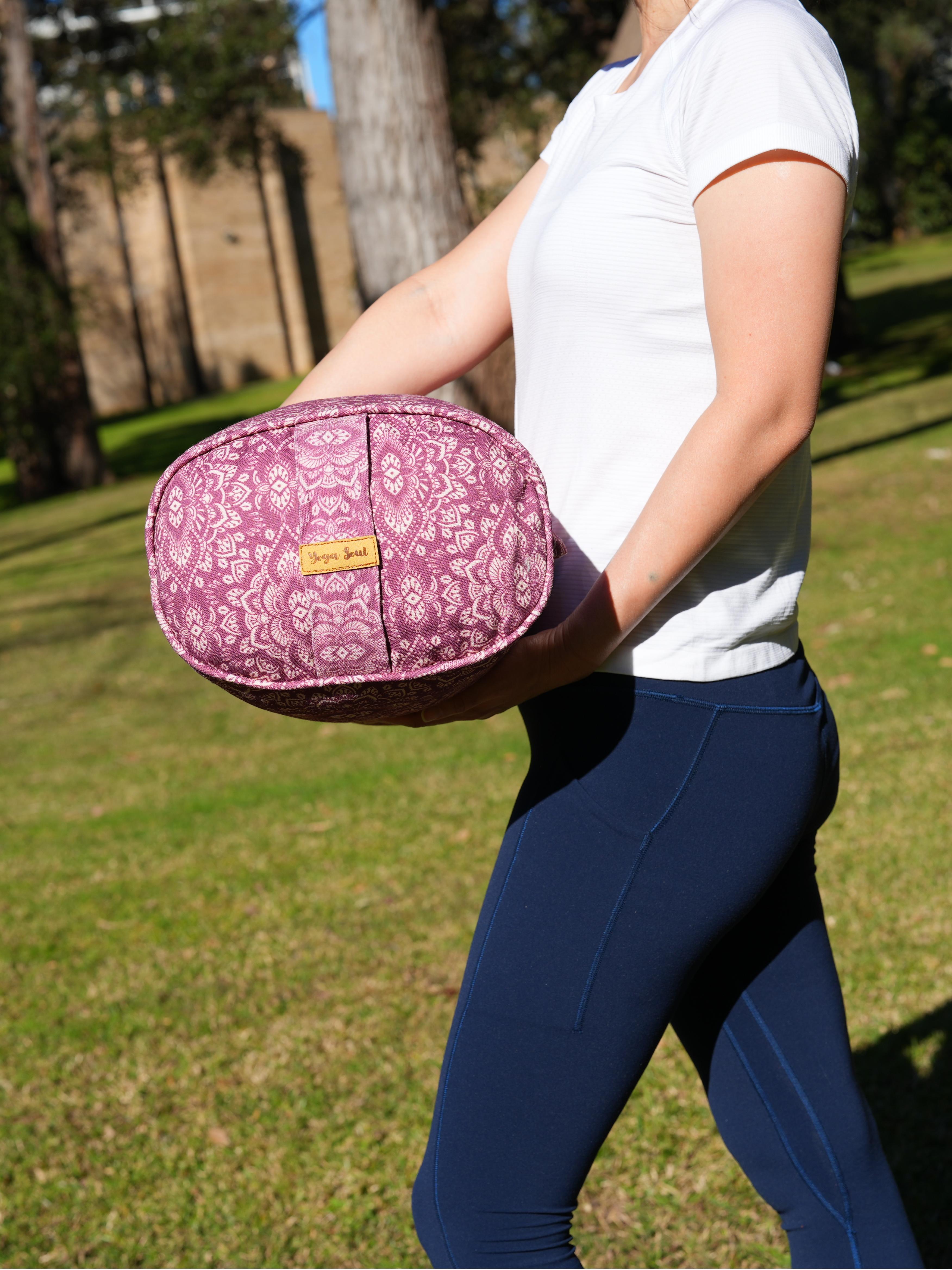 Oval Yoga Bolster | Mandala | Raspberry Rose