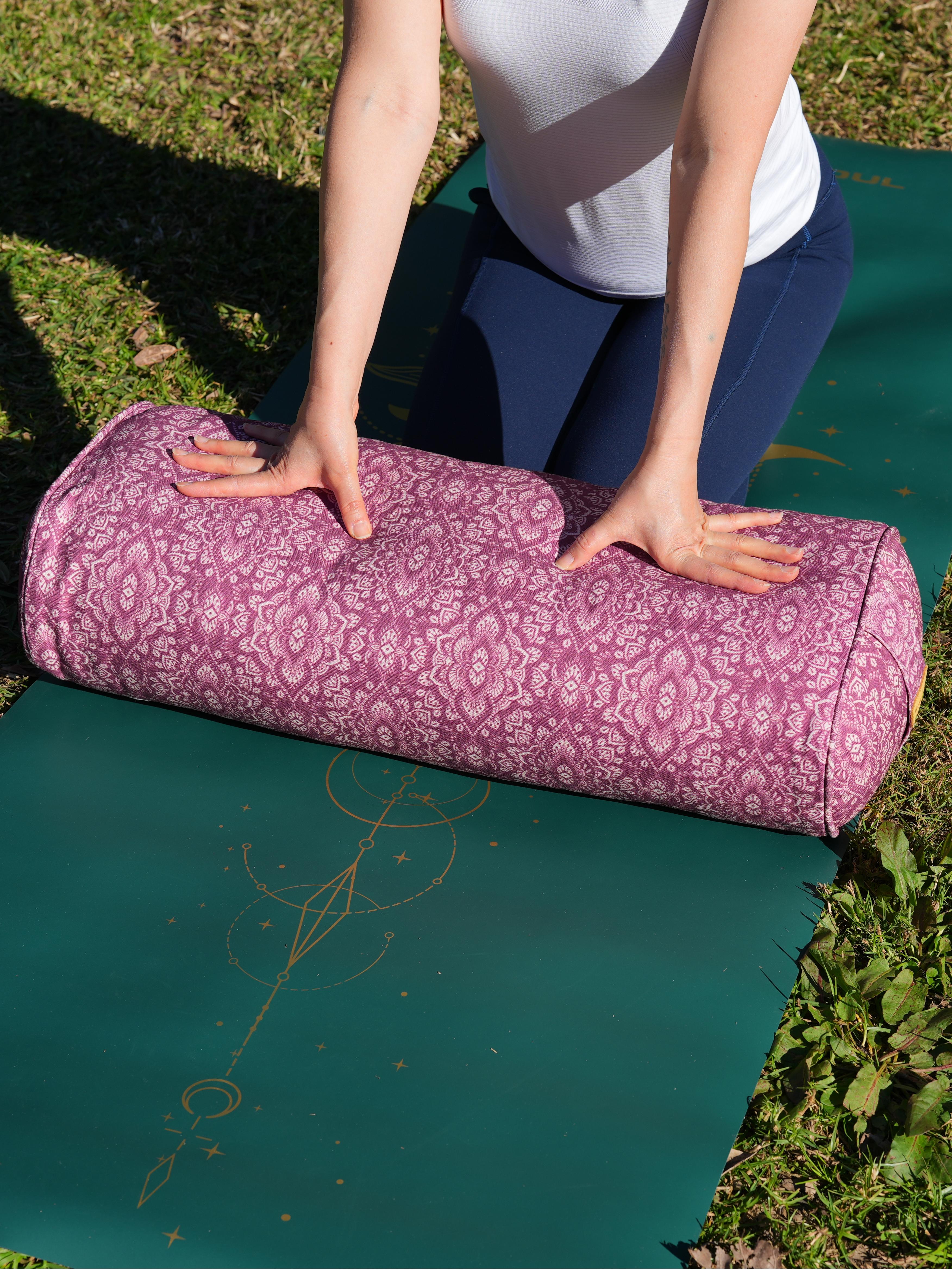 Oval Yoga Bolster | Mandala | Raspberry Rose