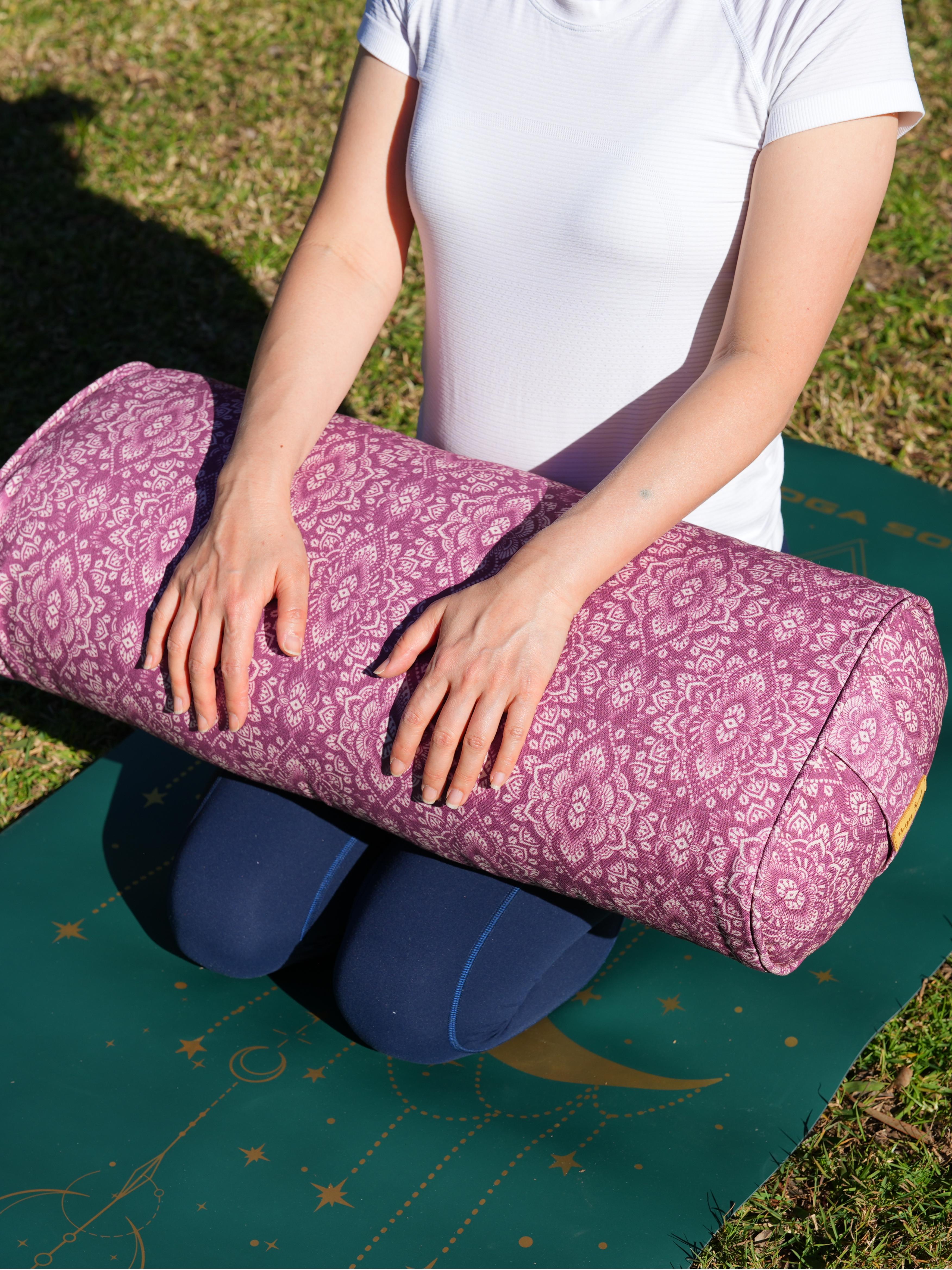 Oval Yoga Bolster | Mandala | Raspberry Rose