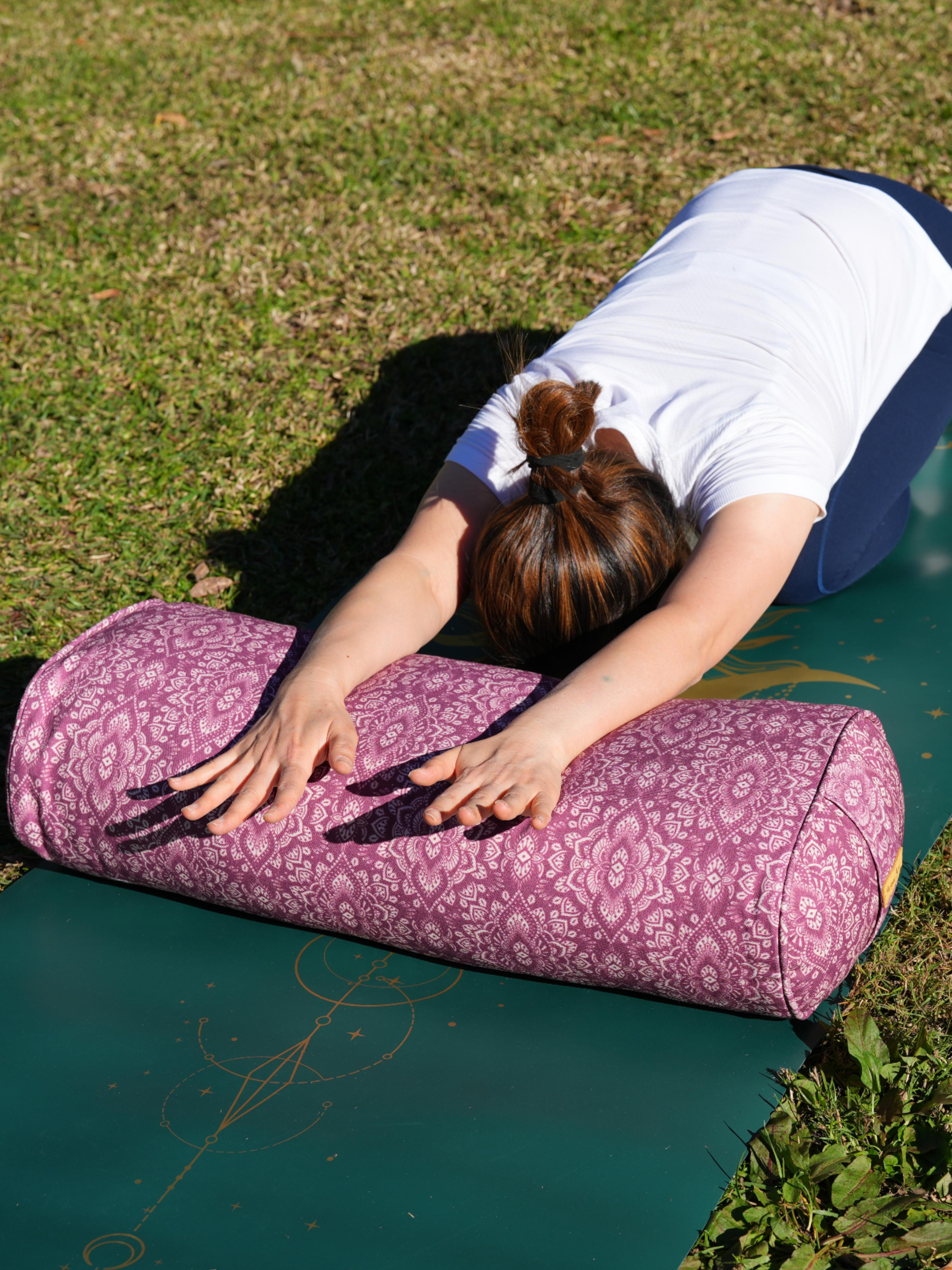 Oval Yoga Bolster | Mandala | Raspberry Rose