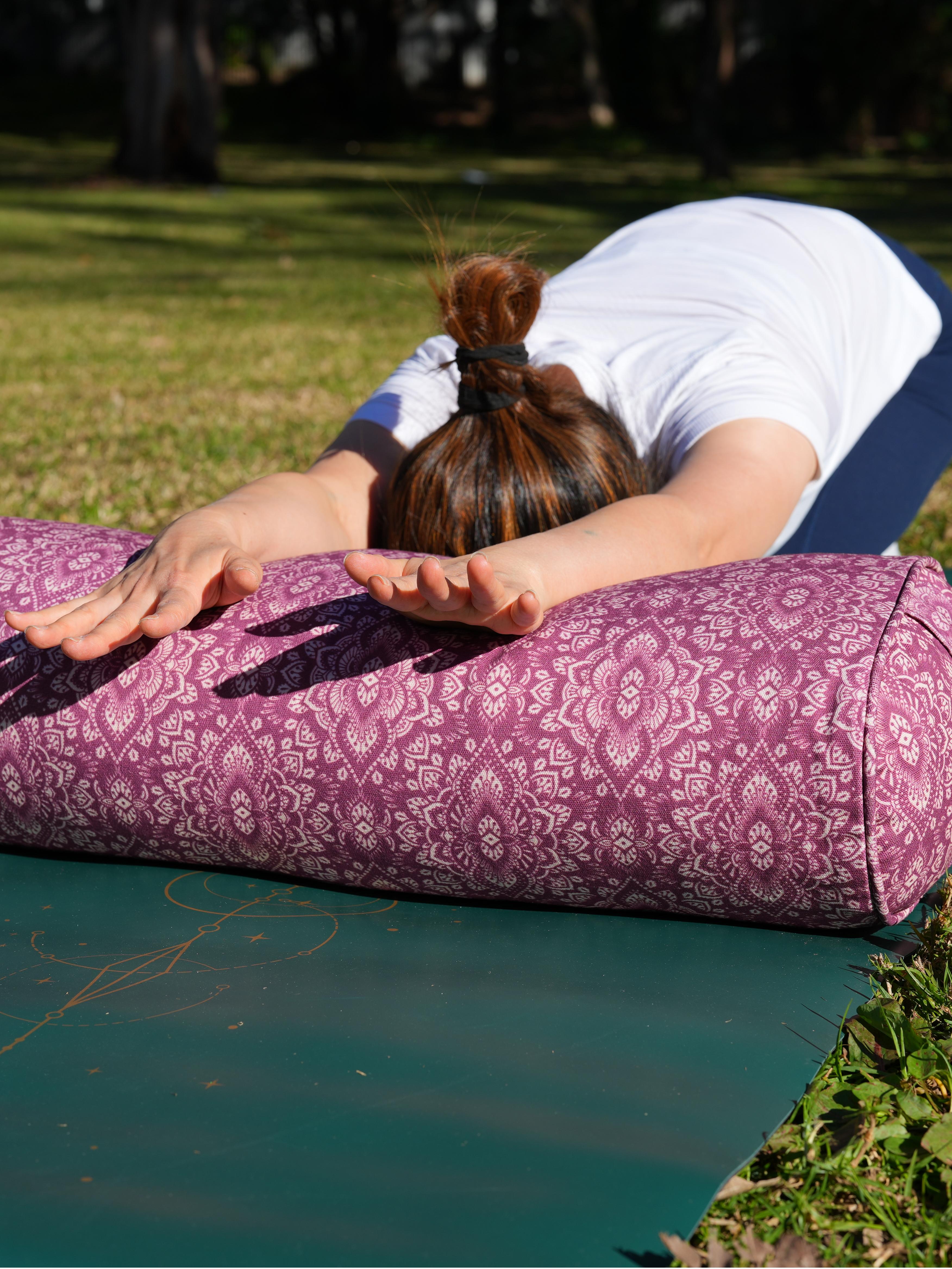 Oval Yoga Bolster | Mandala | Raspberry Rose