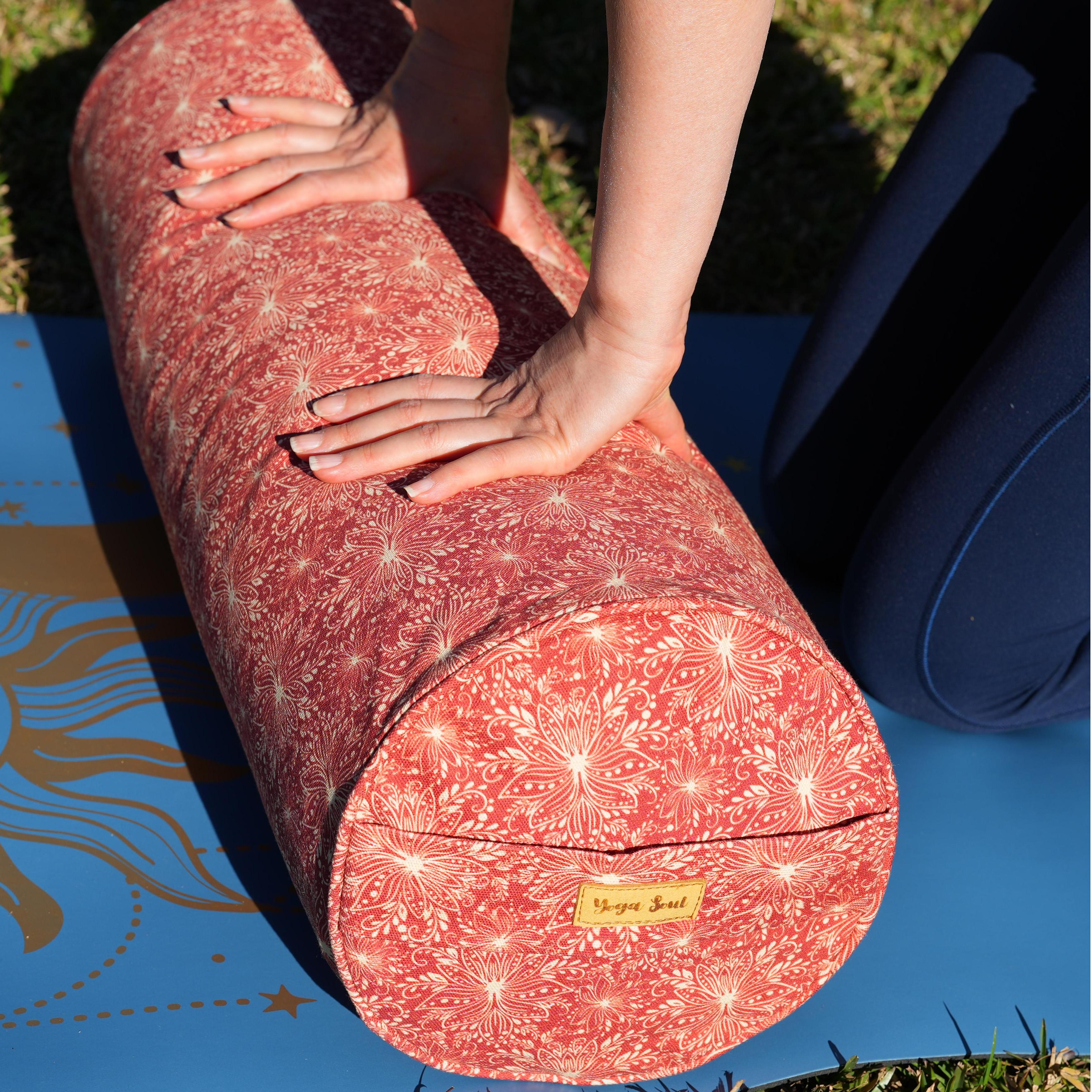 Round Yoga Bolster | Lotus | Aura Red