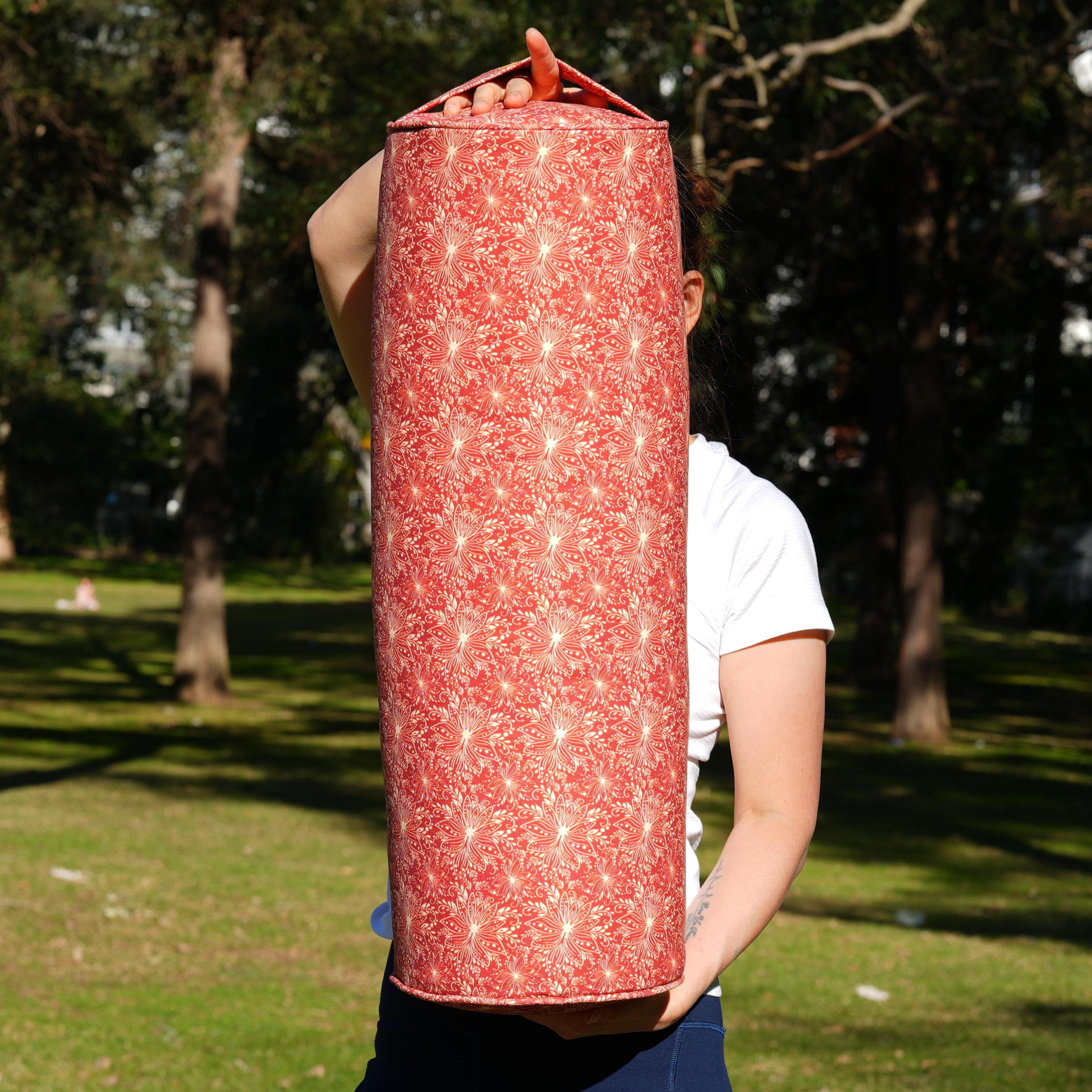 Round Yoga Bolster | Lotus | Aura Red