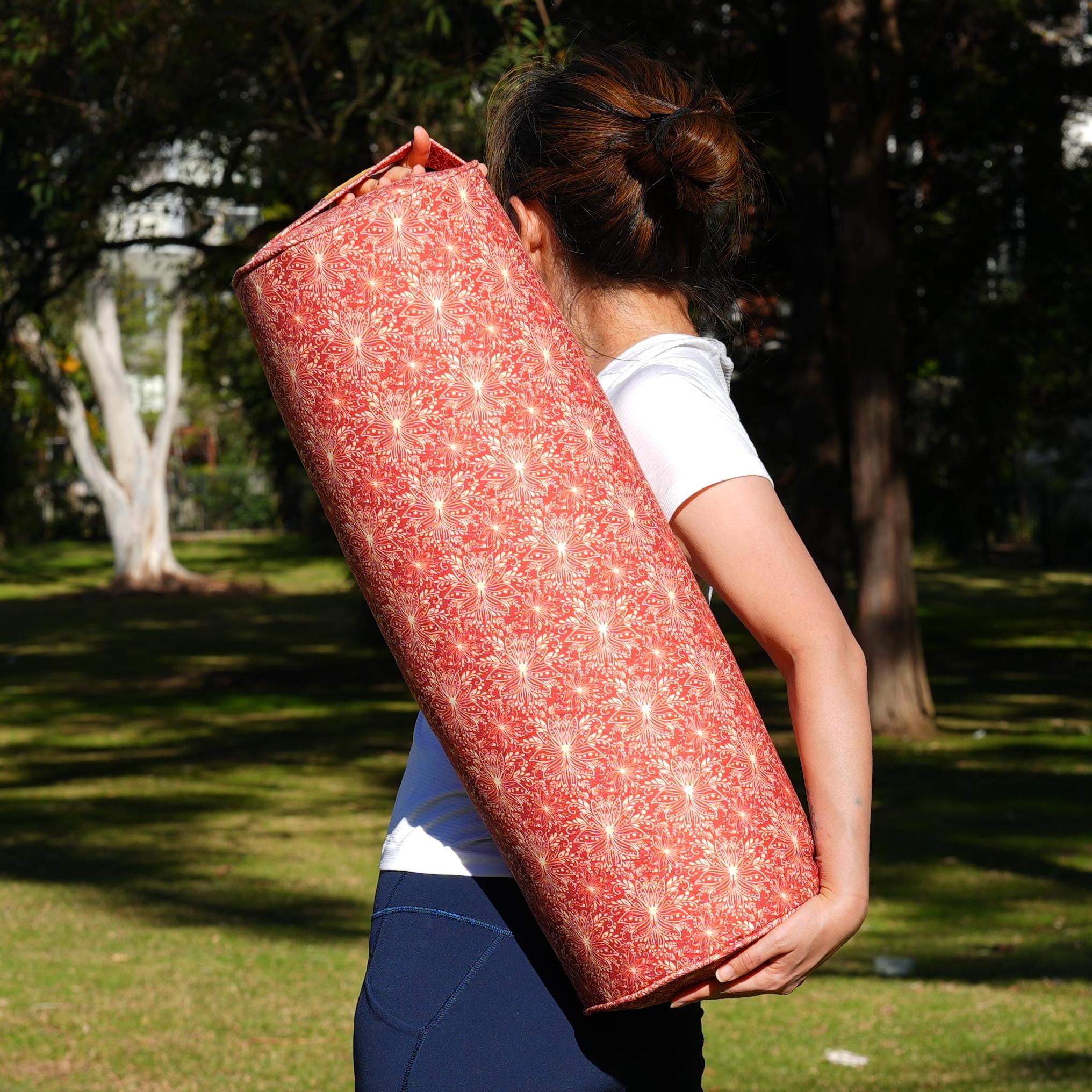 Round Yoga Bolster | Lotus | Aura Red