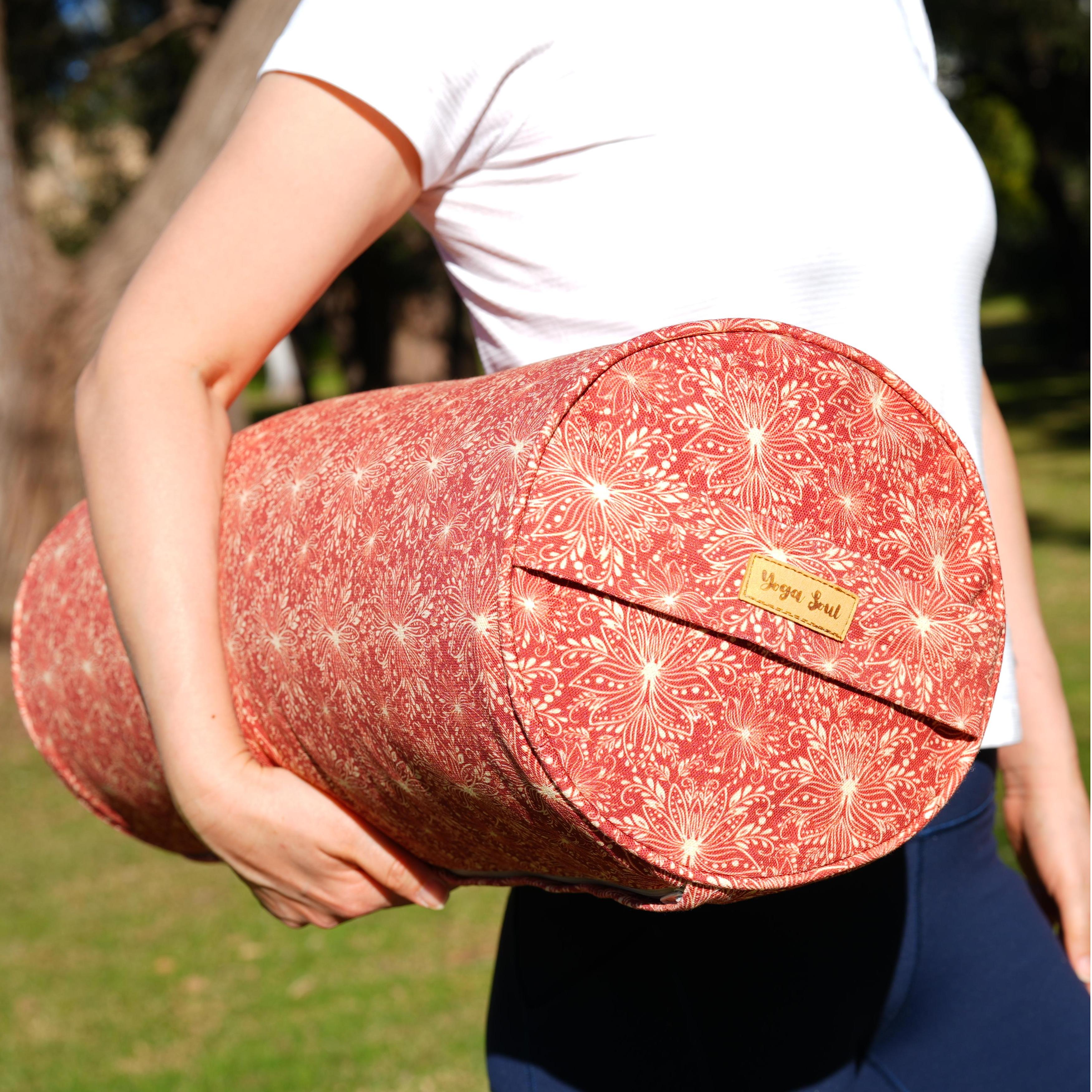 Round Yoga Bolster | Lotus | Aura Red