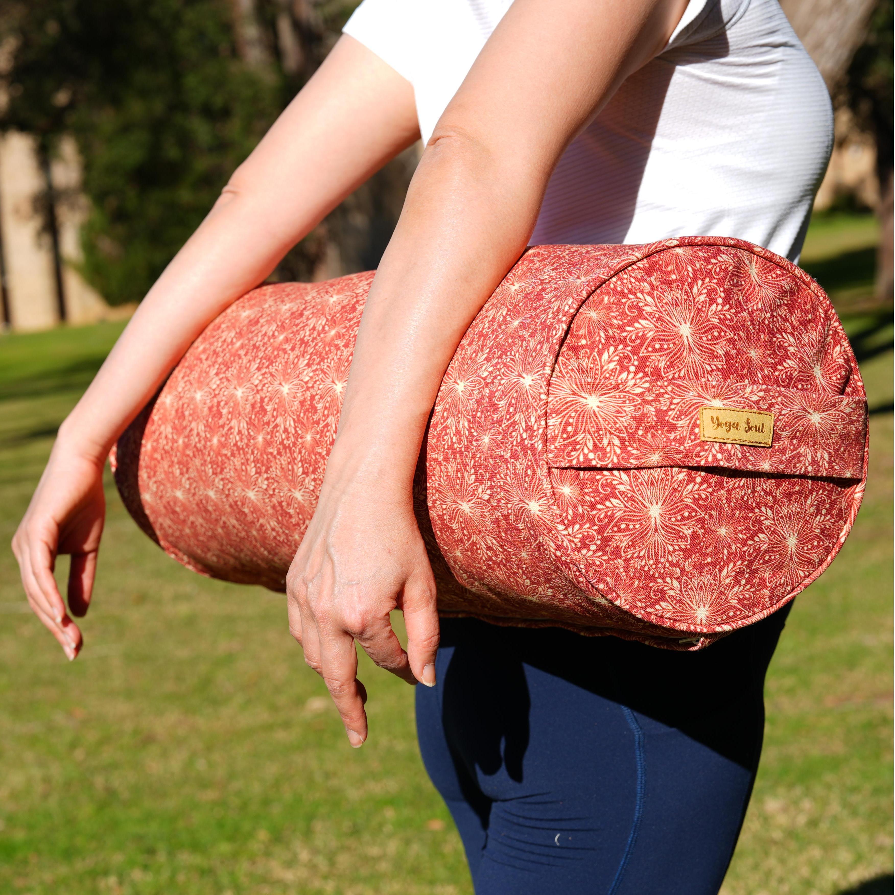 Round Yoga Bolster | Lotus | Aura Red