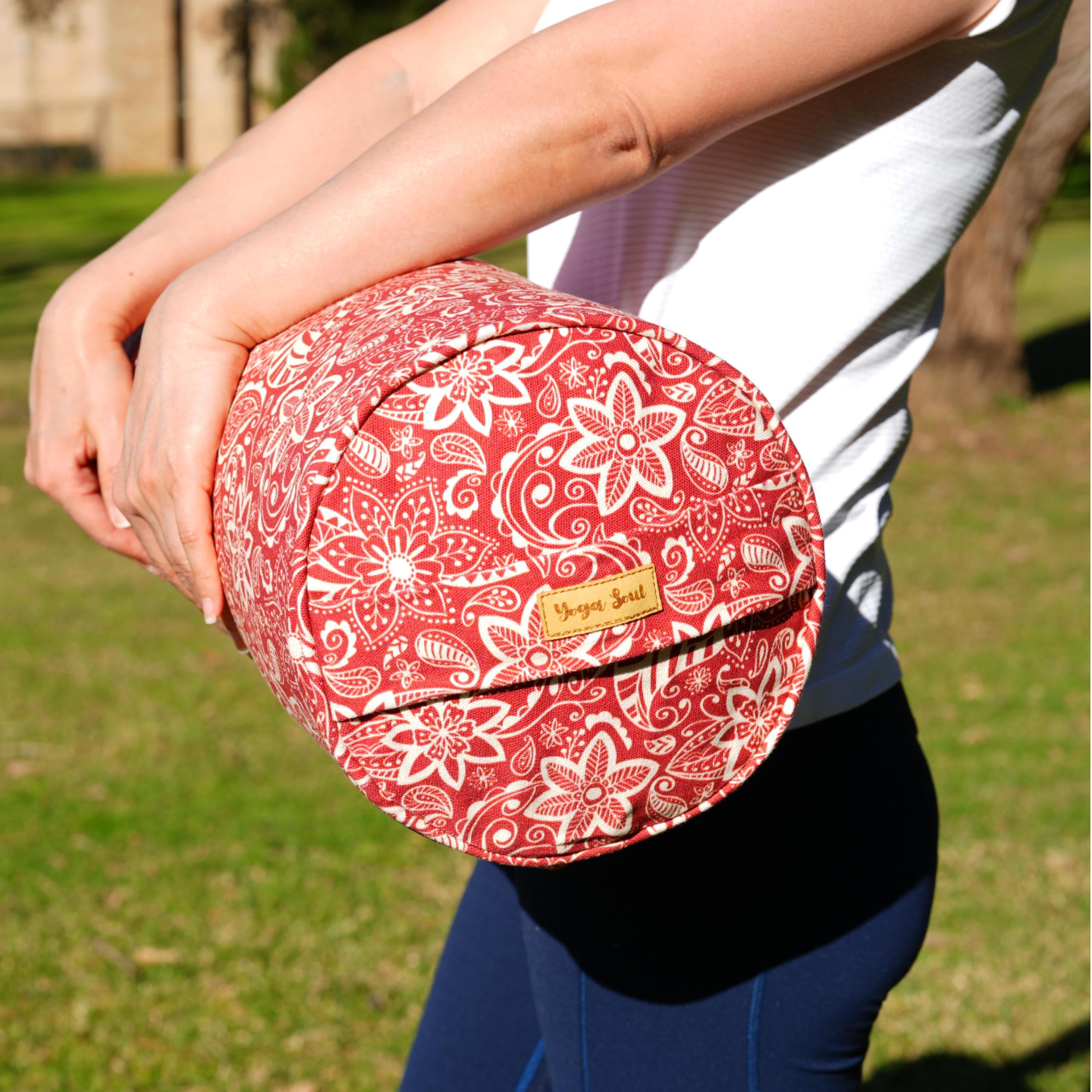 Round Yoga Bolster | StarFlower | Aura Red