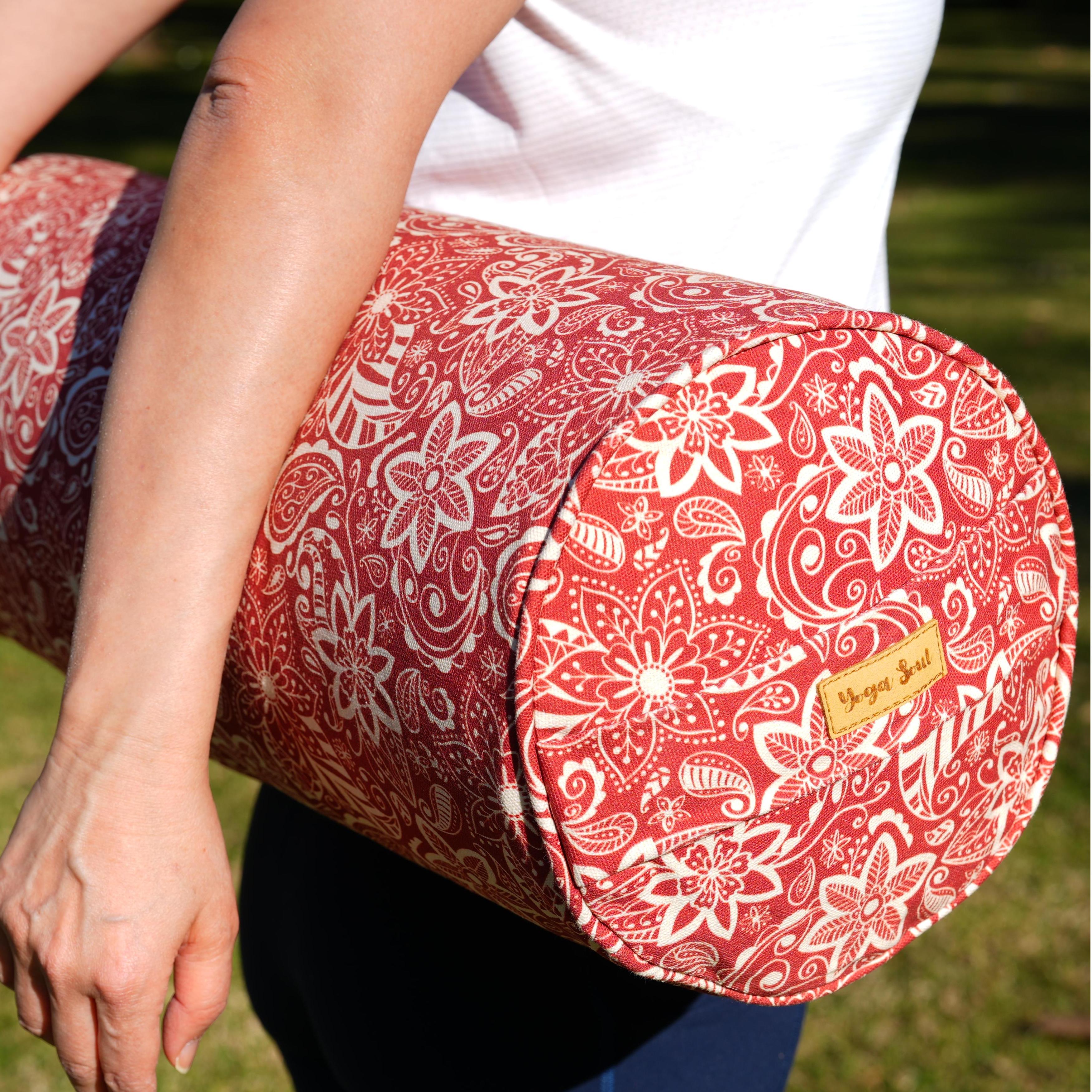Round Yoga Bolster | StarFlower | Aura Red
