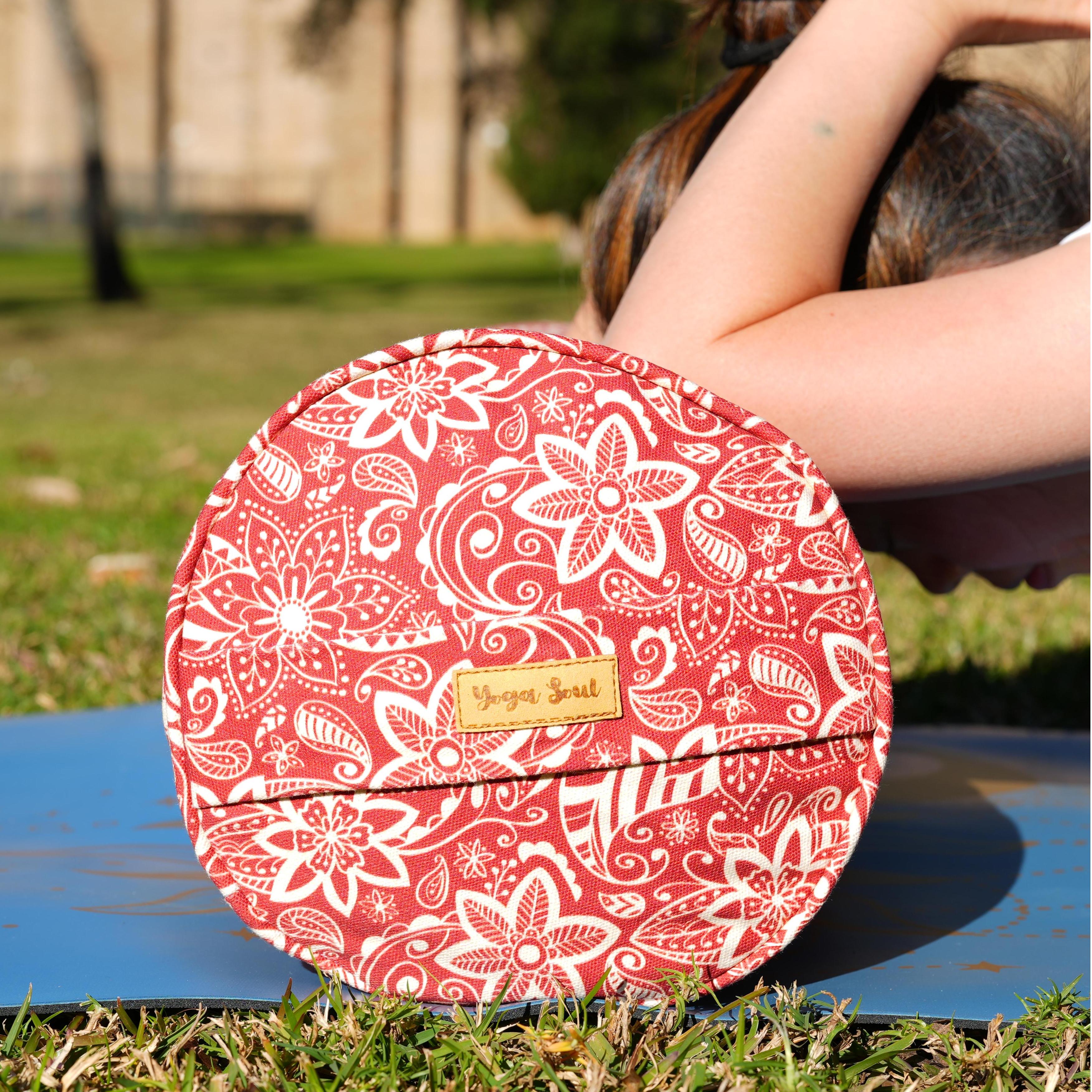 Round Yoga Bolster | StarFlower | Aura Red
