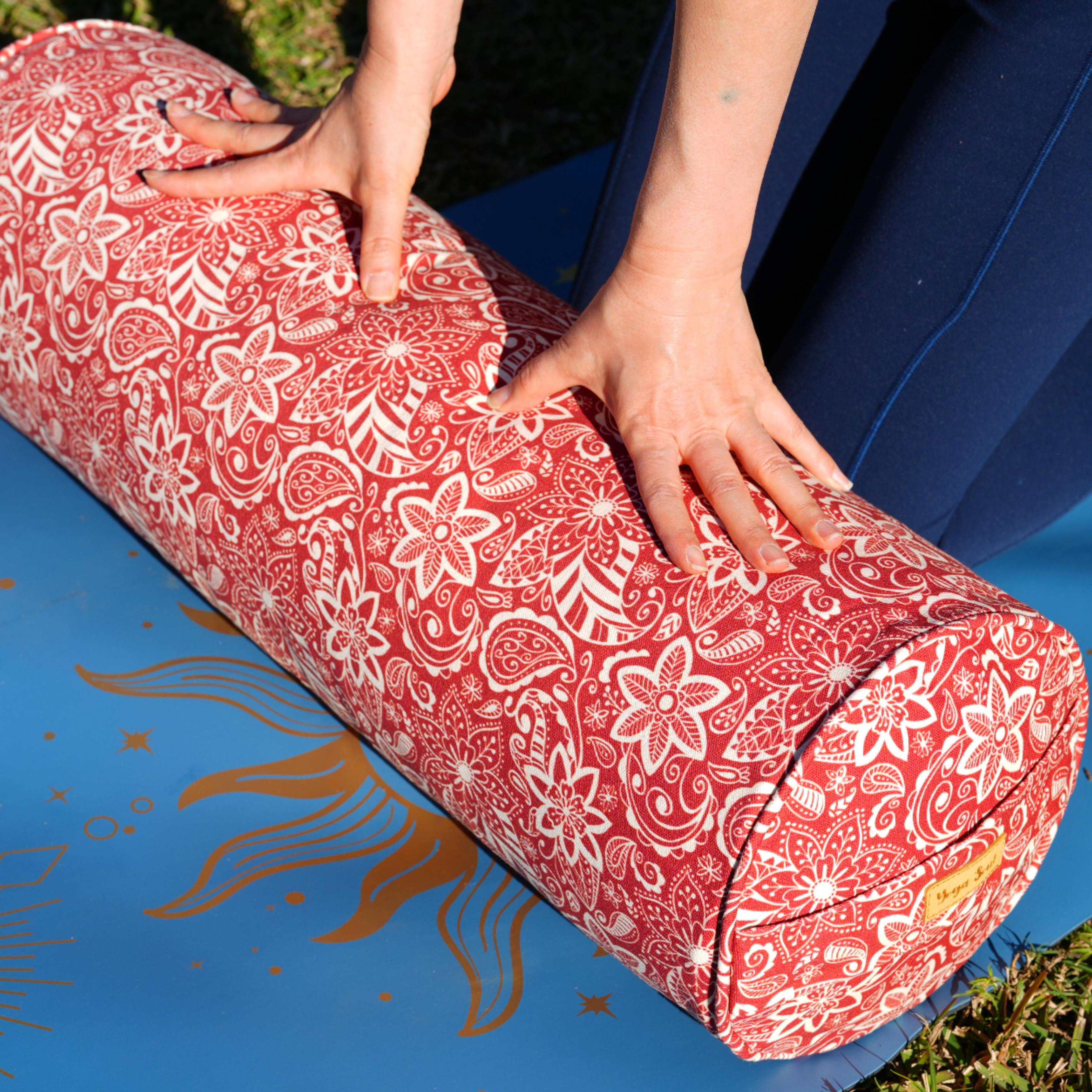 Round Yoga Bolster | StarFlower | Aura Red