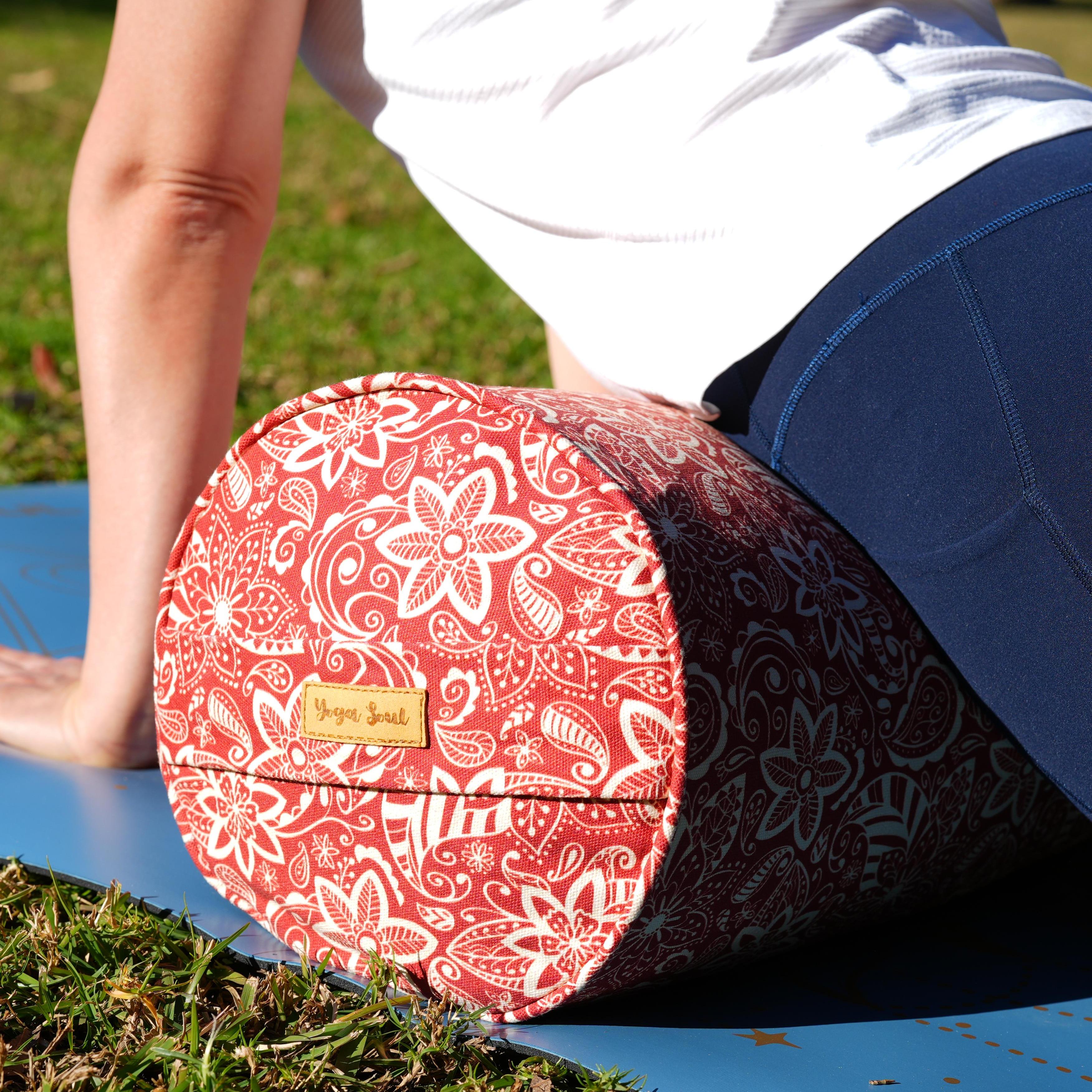 Round Yoga Bolster | StarFlower | Aura Red