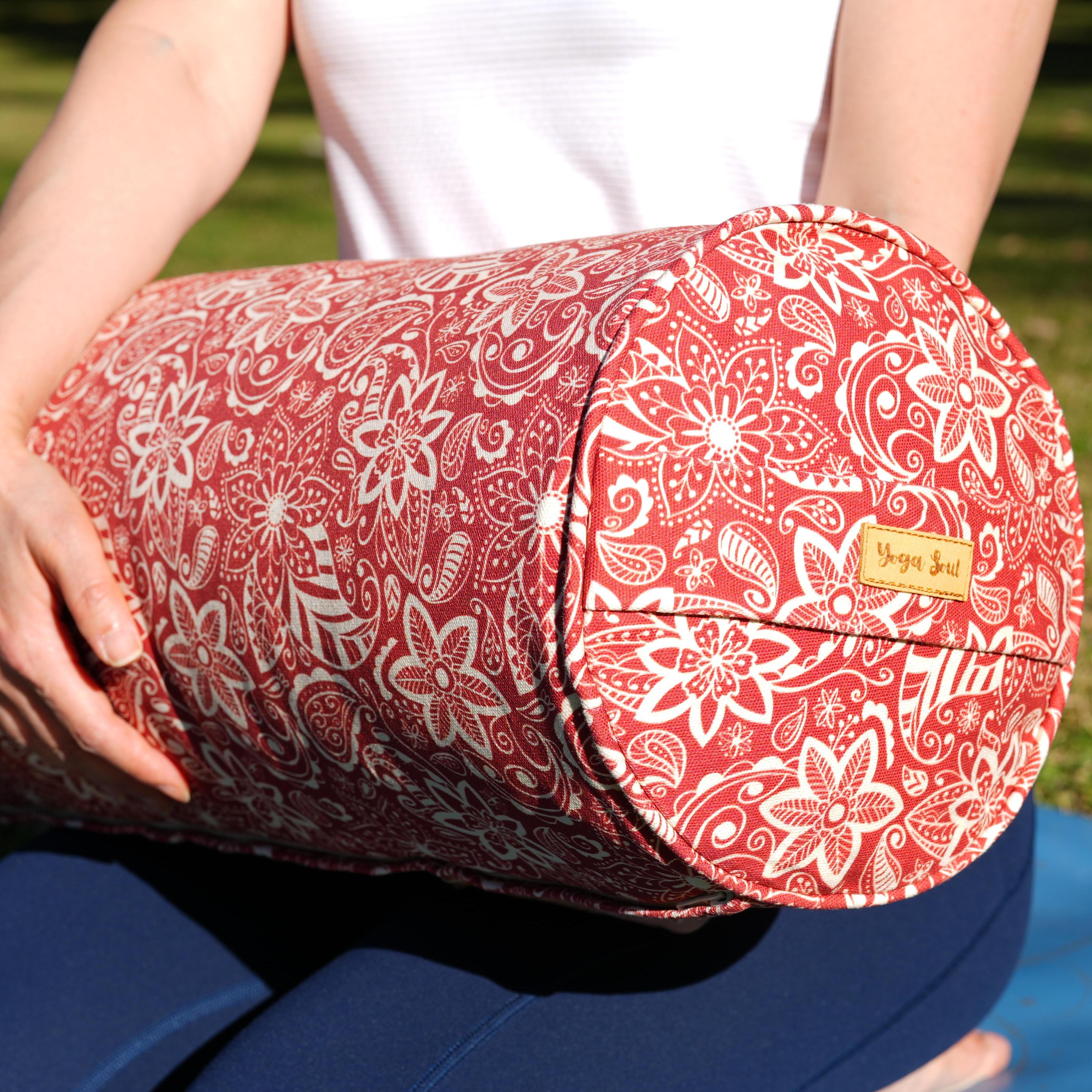 Round Yoga Bolster | StarFlower | Aura Red