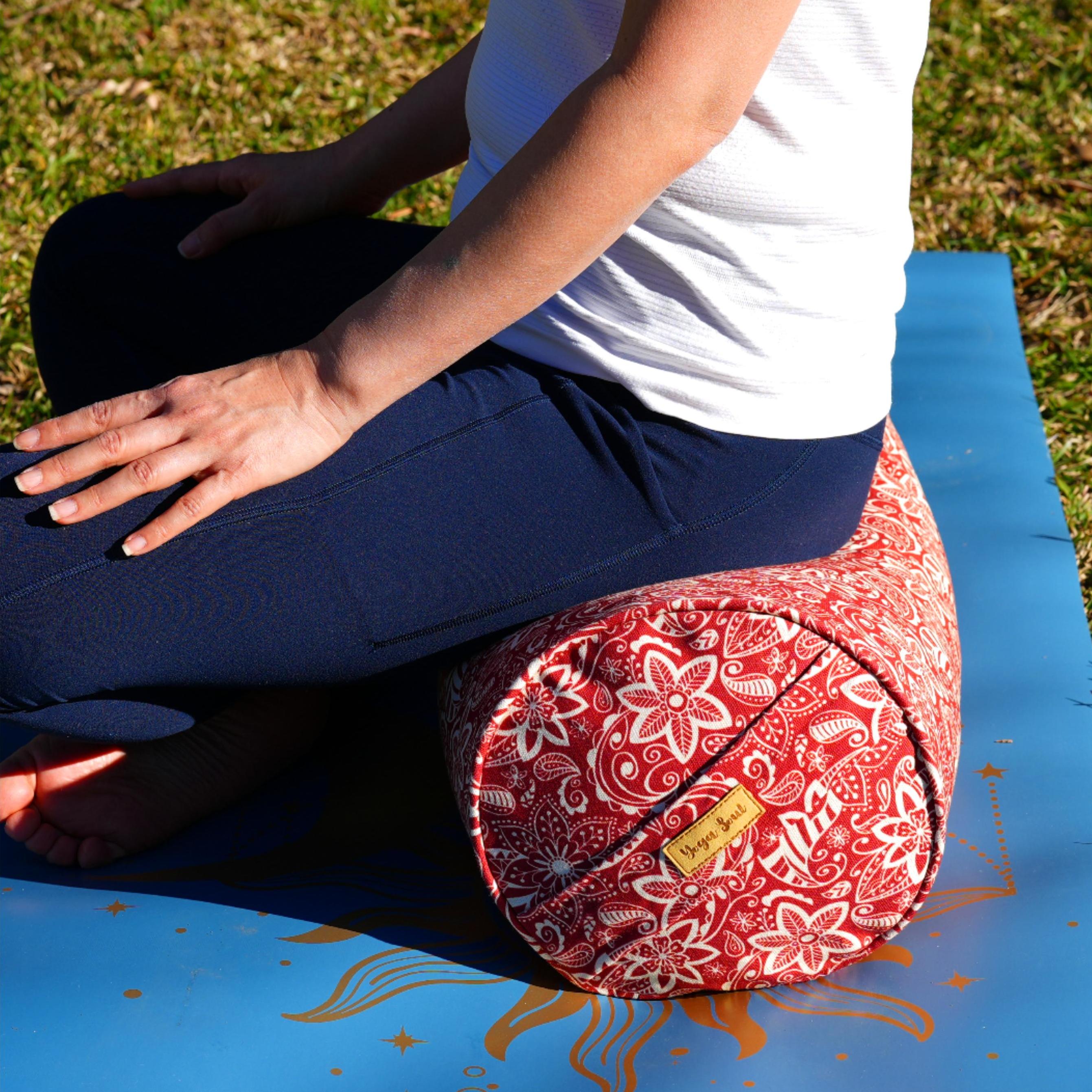 Round Yoga Bolster | StarFlower | Aura Red