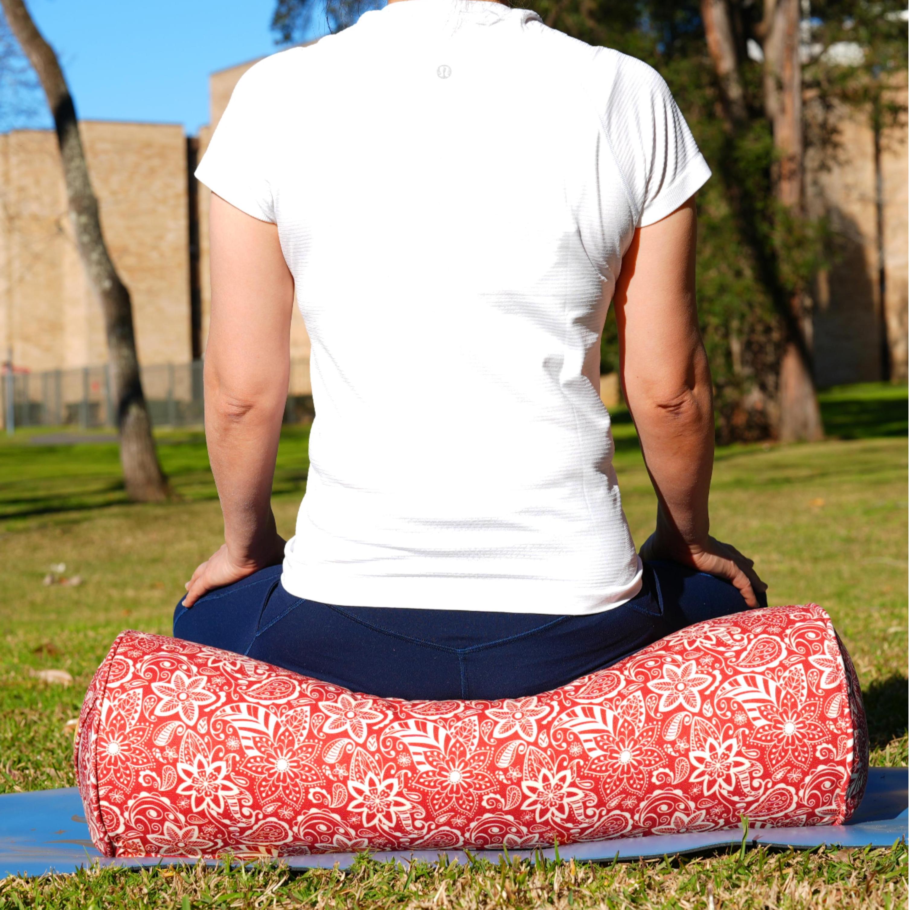 Round Yoga Bolster | StarFlower | Aura Red