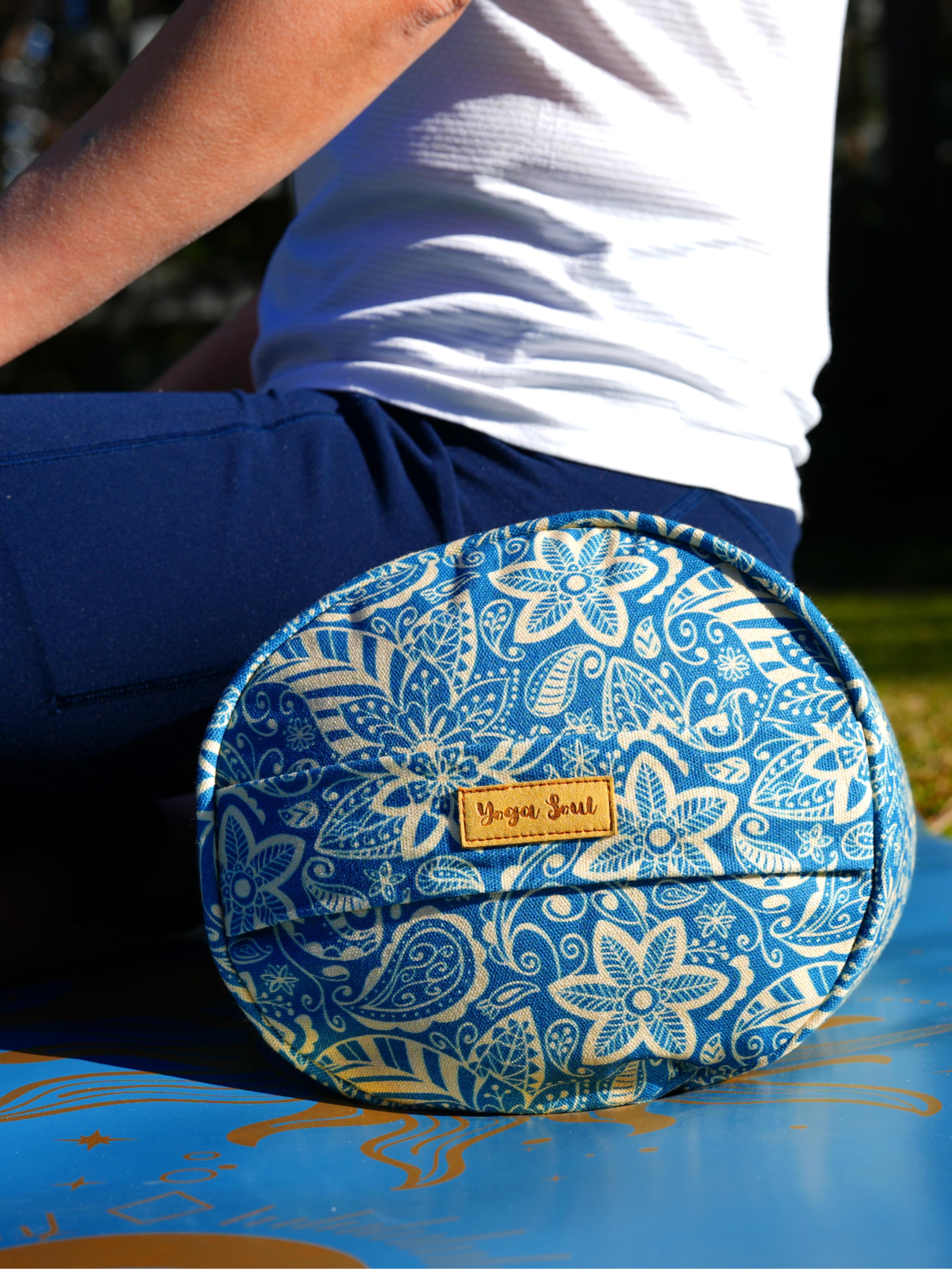 Round Yoga Bolster | StarFlower | Indigo Blue