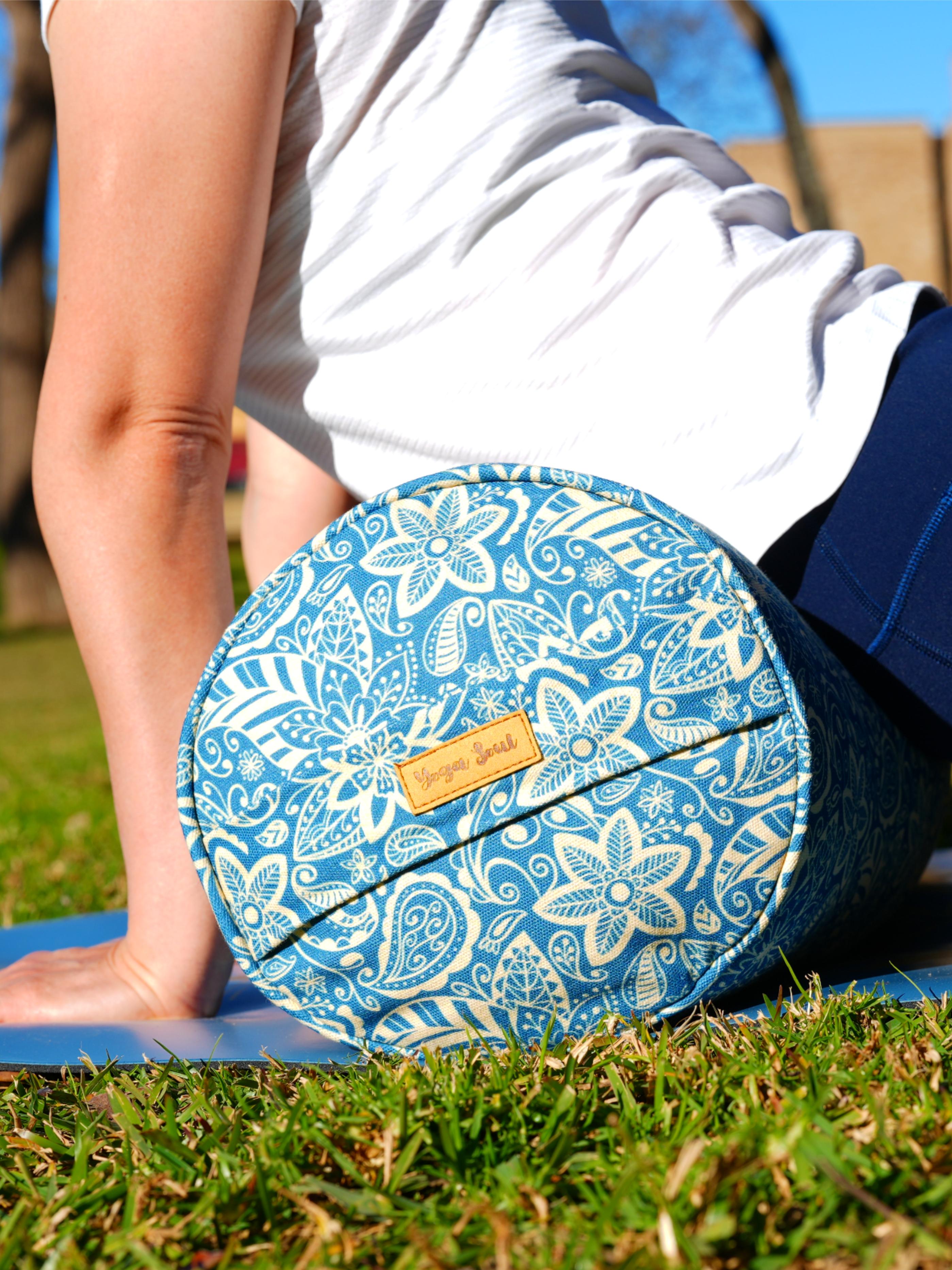 Round Yoga Bolster | StarFlower | Indigo Blue