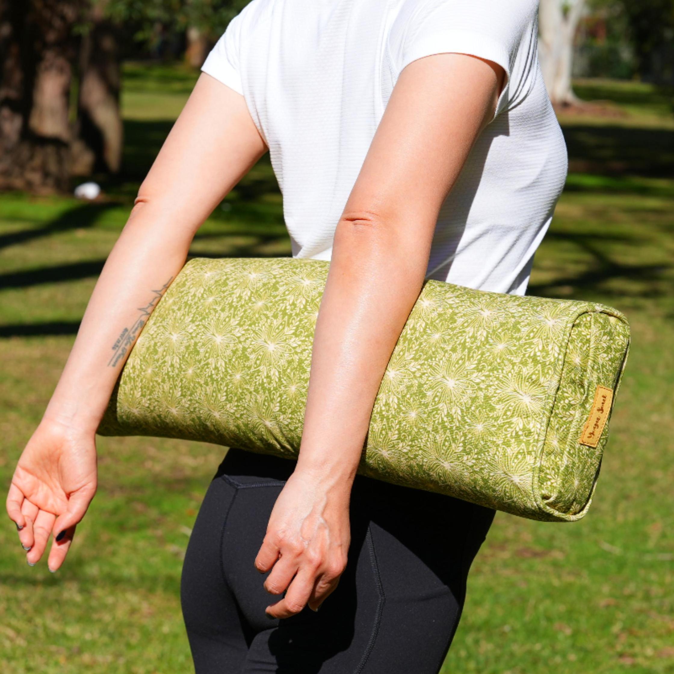 Pranayama Yoga Bolster | Yoga Pillow | Lotus | Olive Green