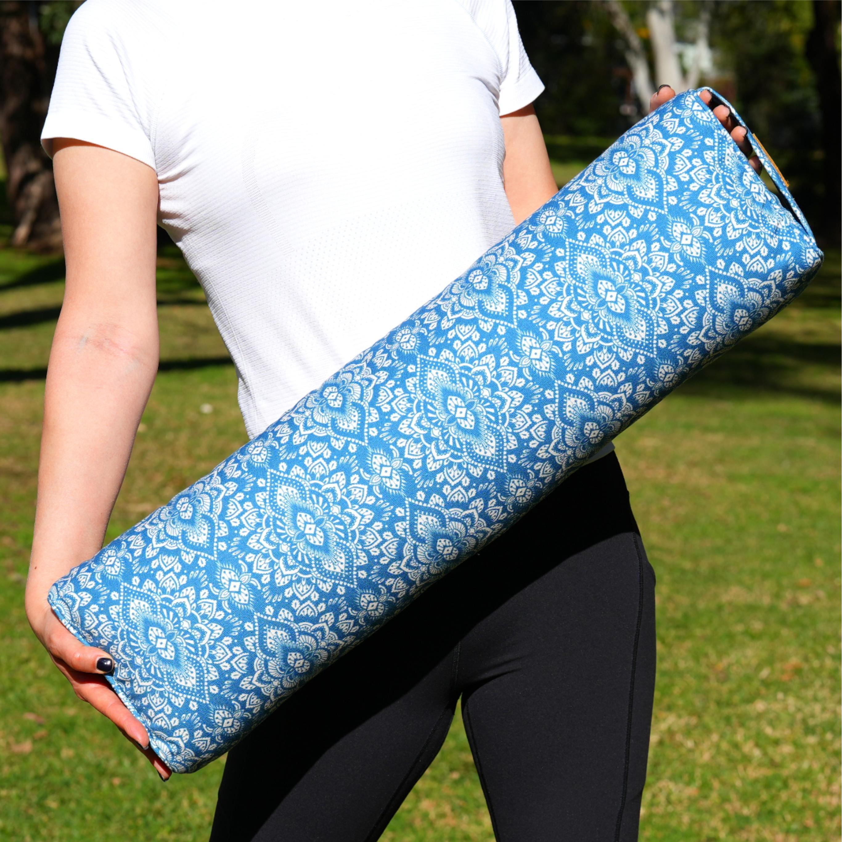 Pranayama Yoga Bolster | Yoga Pillow | Mandala | Indigo Blue