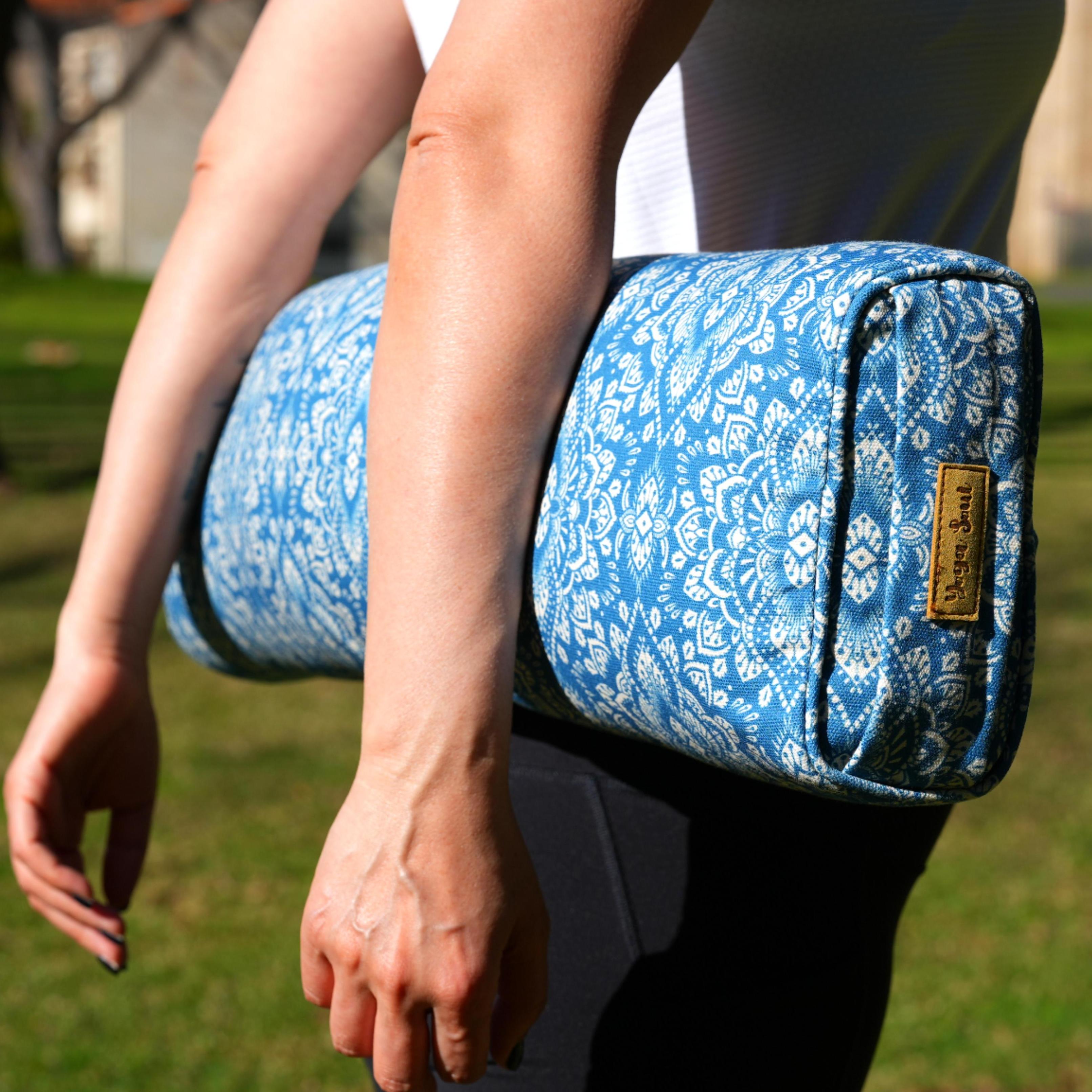 Pranayama Yoga Bolster | Yoga Pillow | Mandala | Indigo Blue