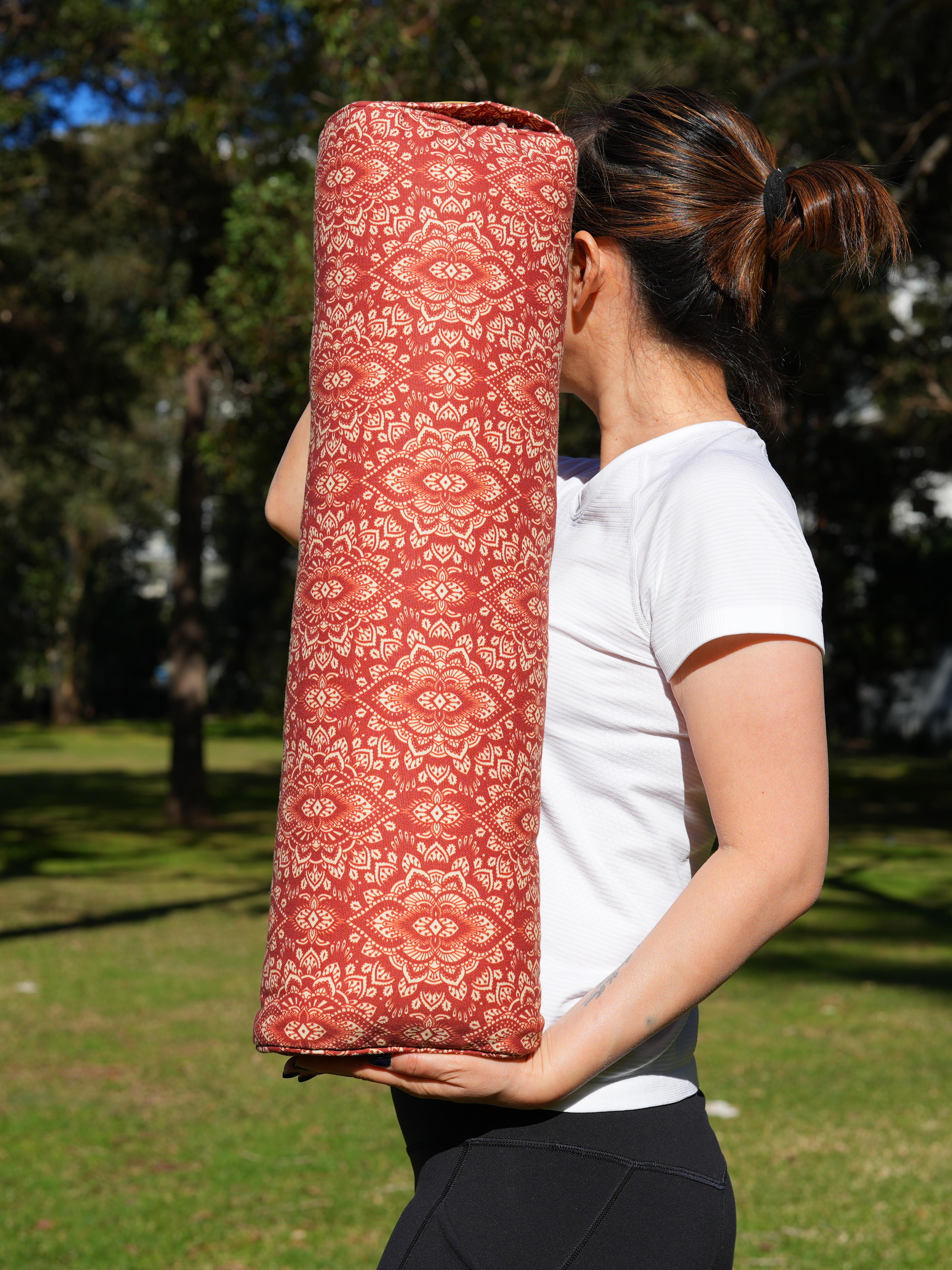 Pranayama Yoga Bolster | Mandala | Aura Red