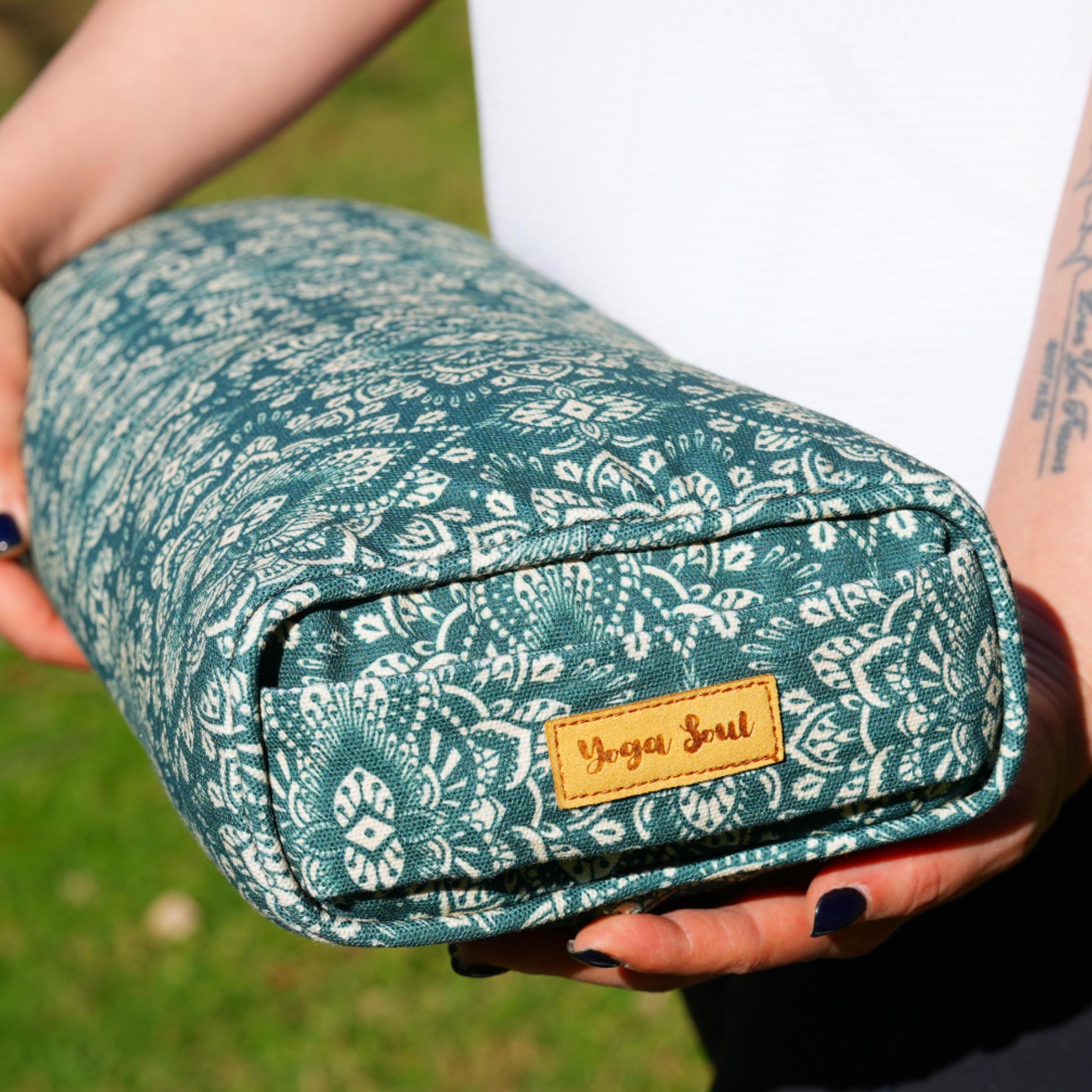 Pranayama Yoga Bolster | Yoga Pillow | Mandala | Trekking Green