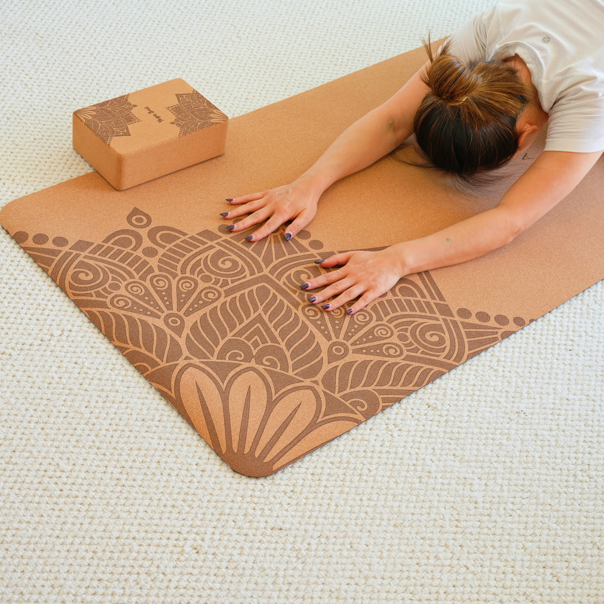 Cork Yoga Mat | Twin Mandala