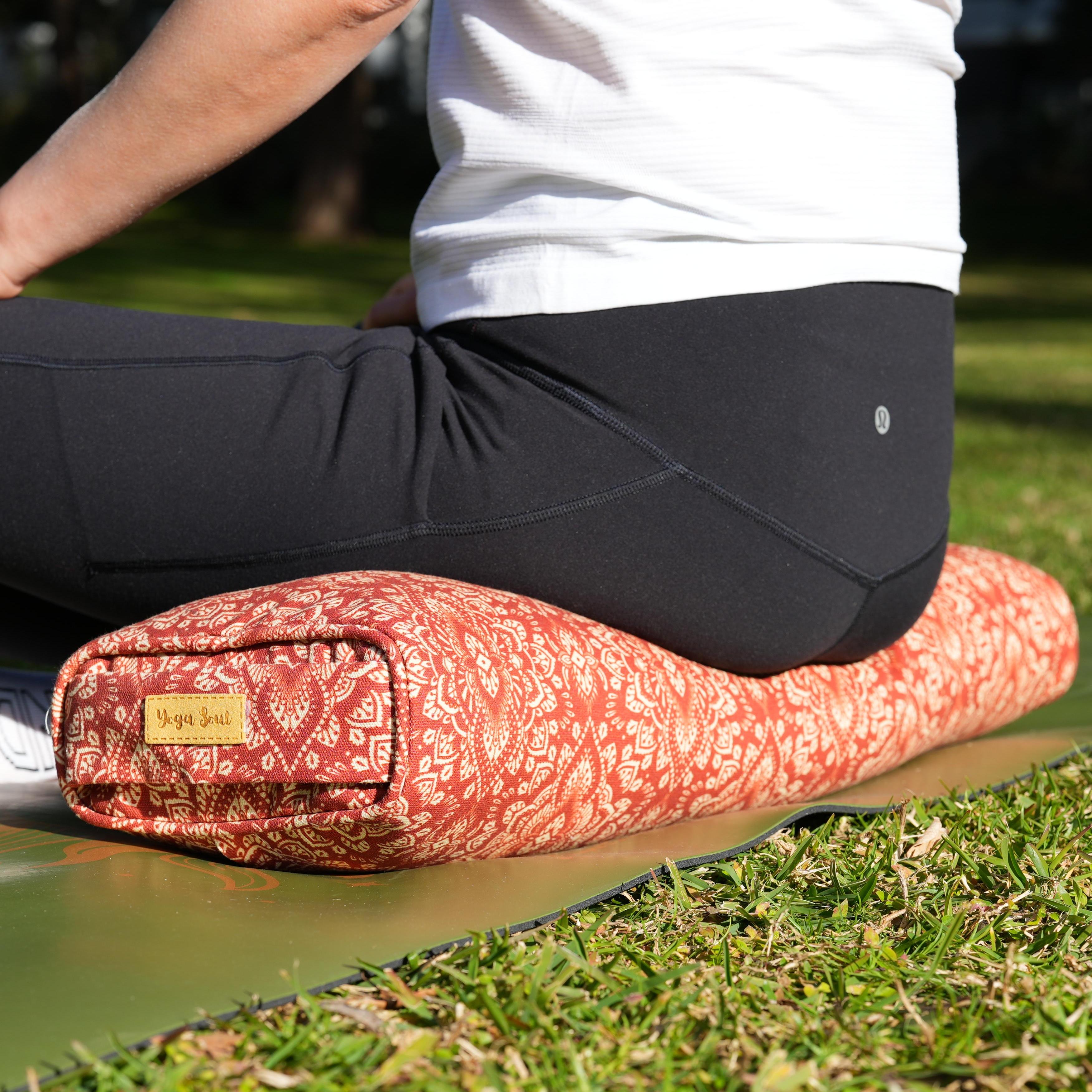 Pranayama Yoga Bolster | Yoga Pillow | Mandala | Aura Red