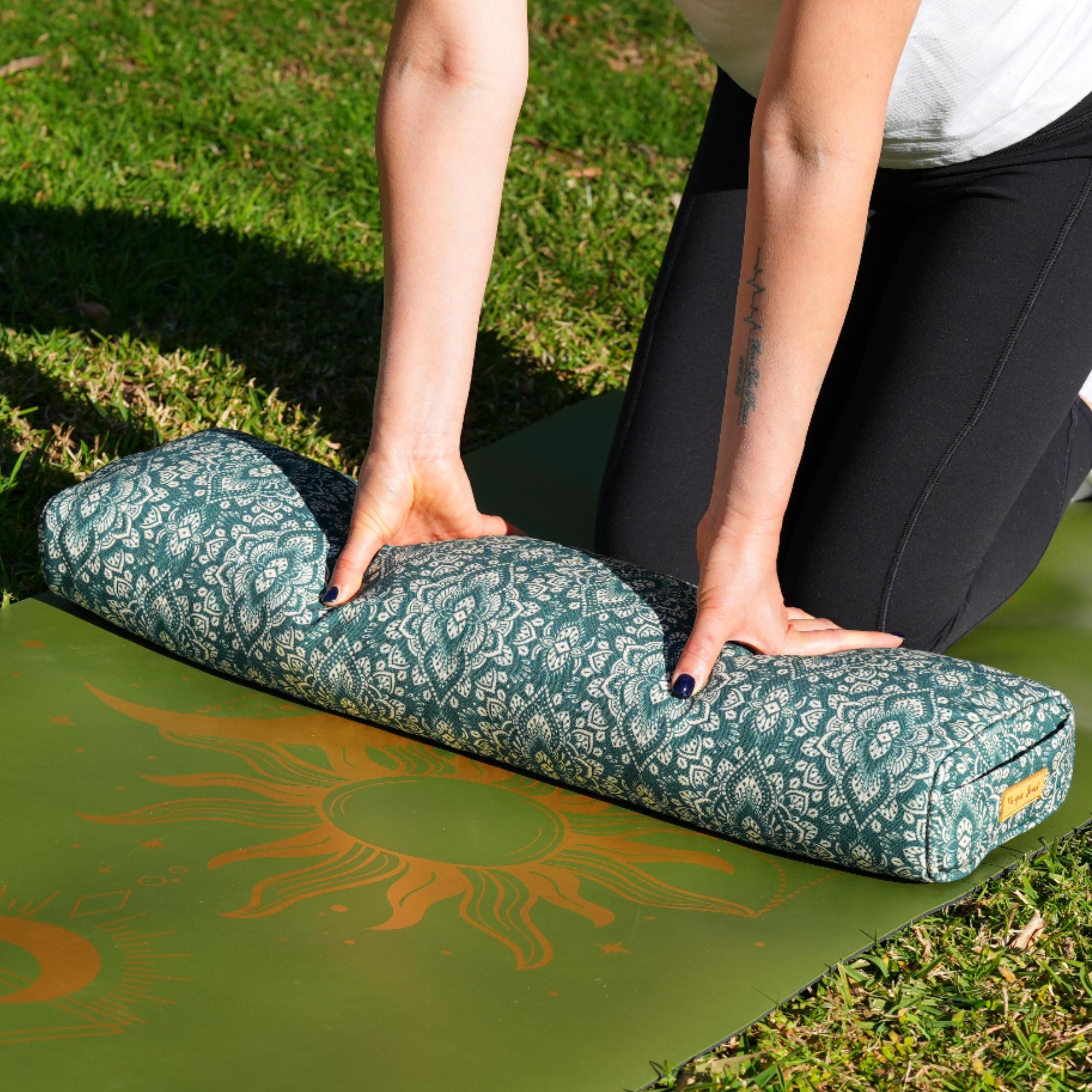 Pranayama Yoga Bolster | Yoga Pillow | Mandala | Trekking Green
