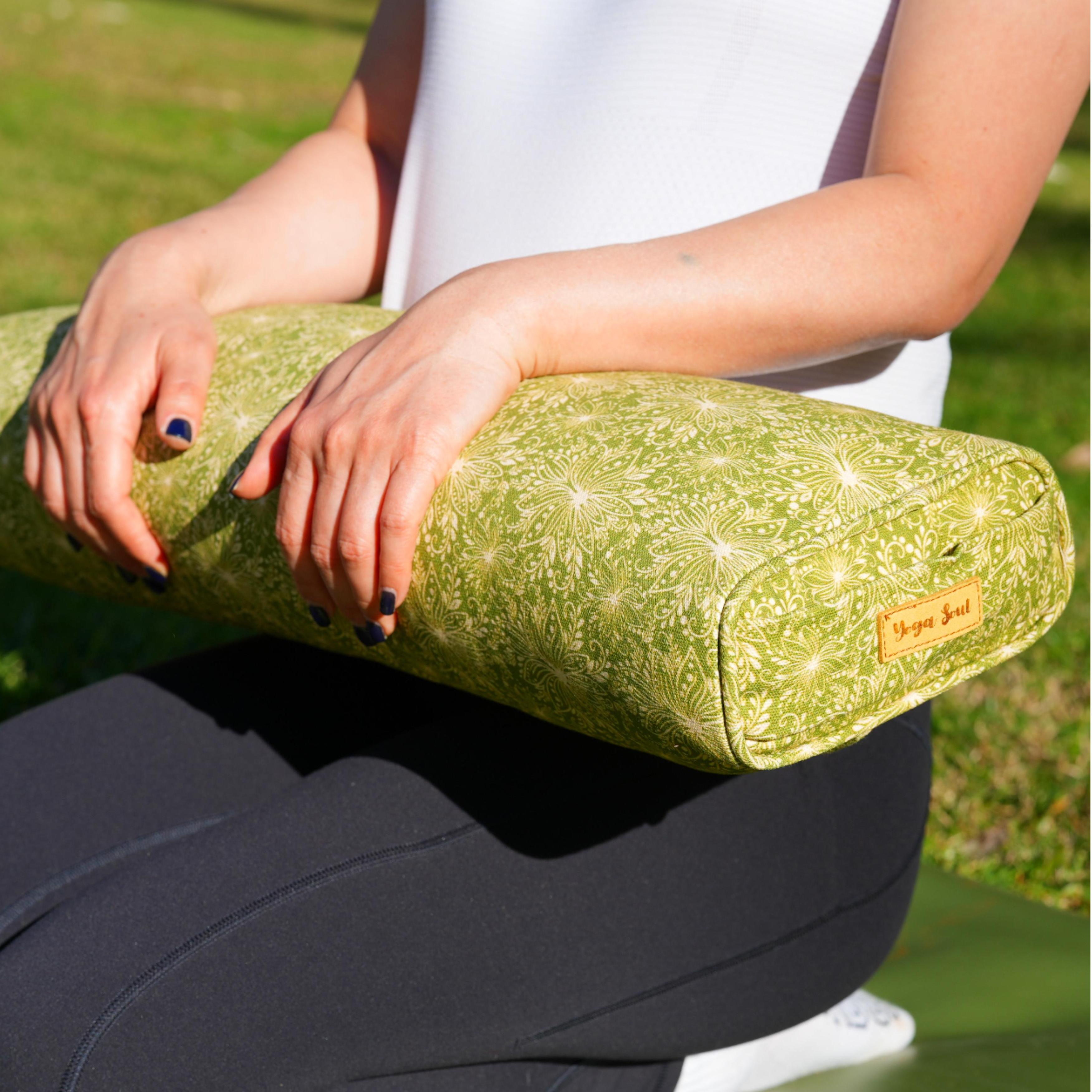 Pranayama Yoga Bolster | Yoga Pillow | Lotus | Olive Green